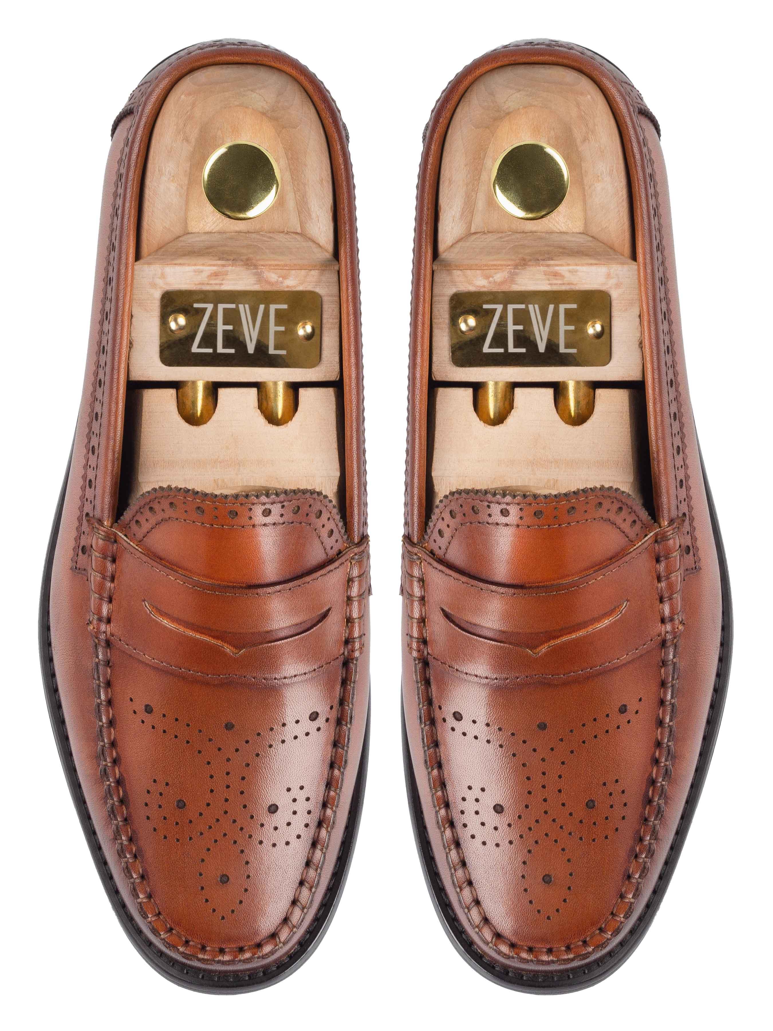 Top-Brogue-Penny-Loafer-CognacTan - Zeve
