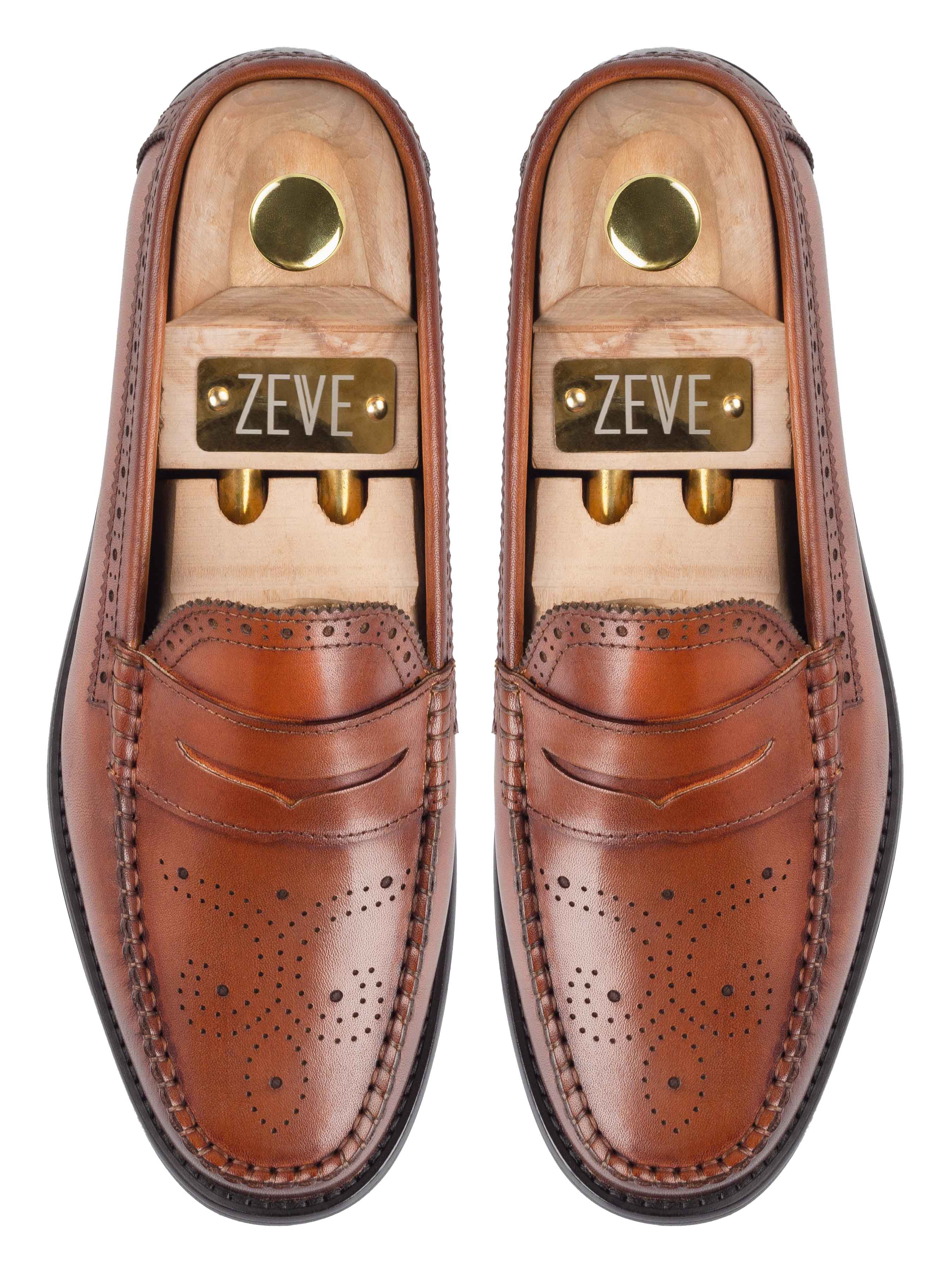 Top-Brogue-Penny-Loafer-CognacTan - Zeve