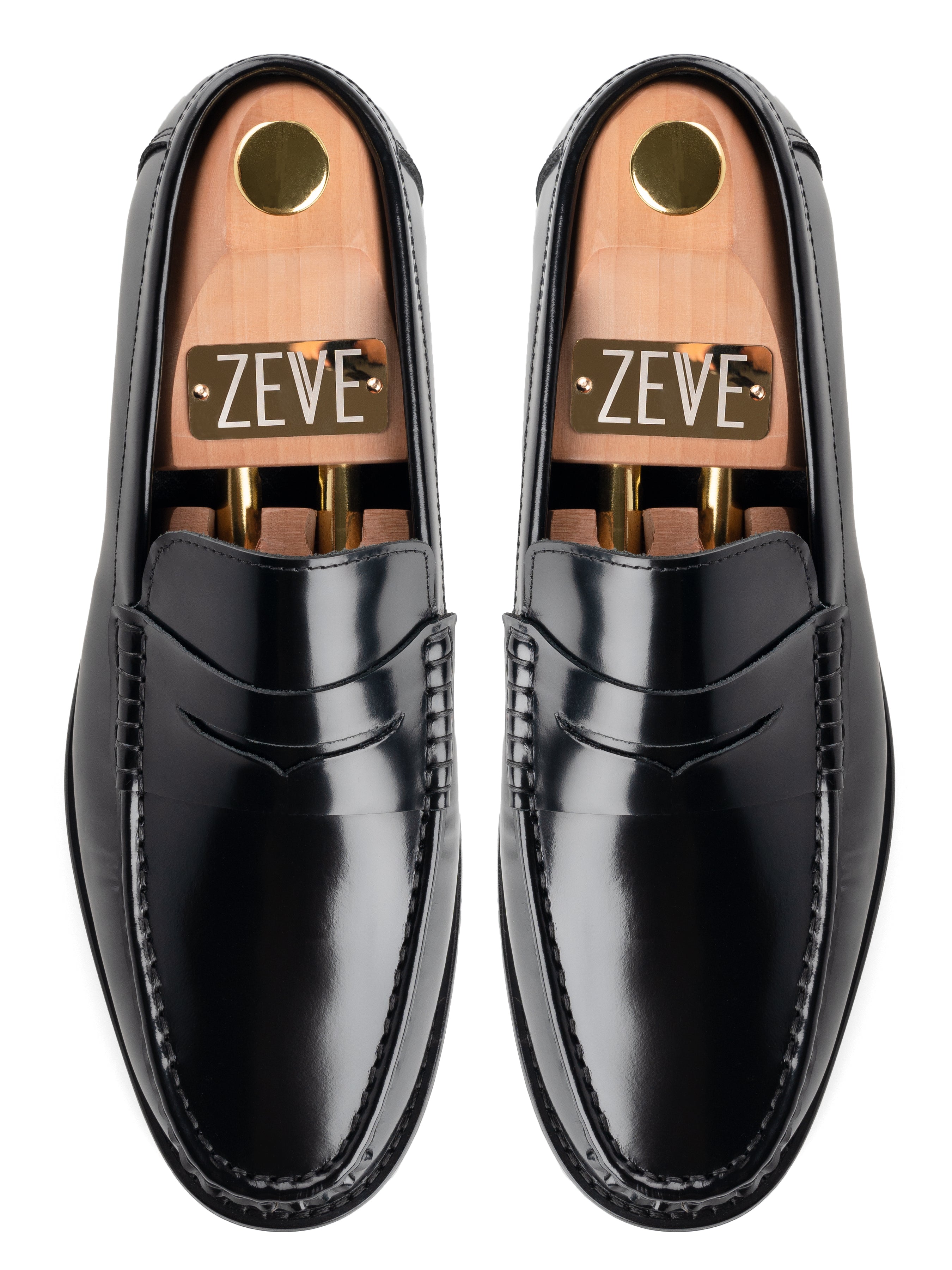 Top-Marco-Penny-Loafer-Black-Polished - Zeve