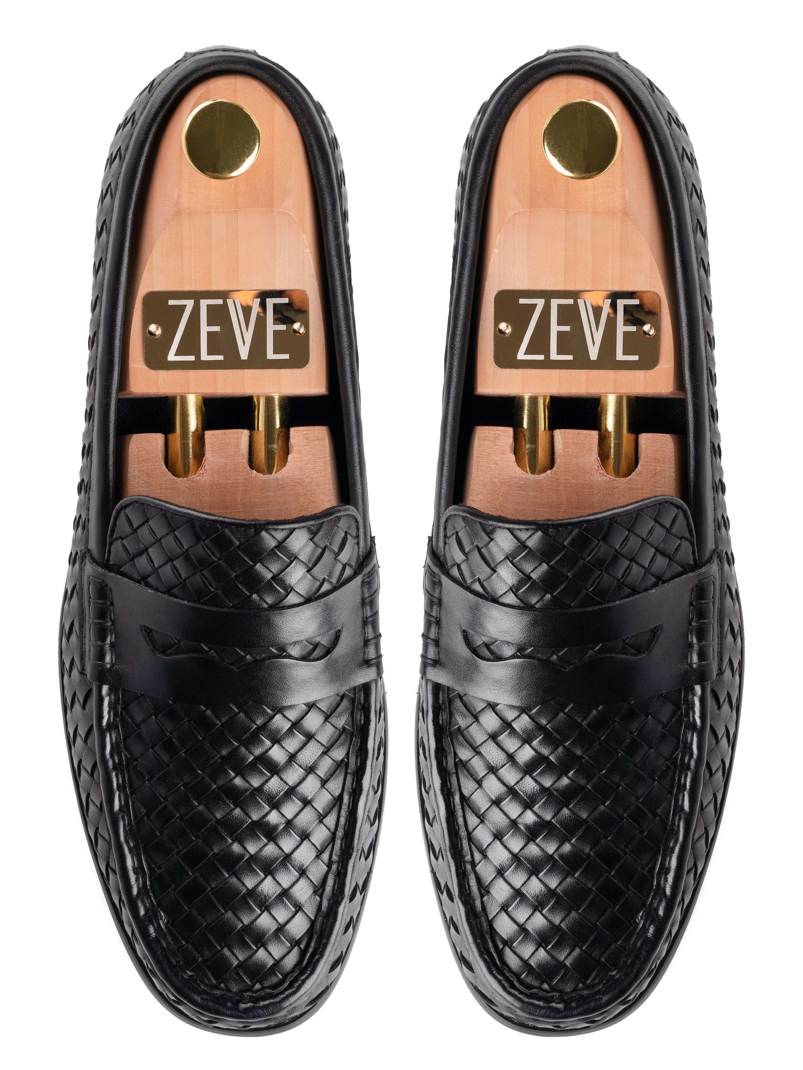Top-Marco-Penny-Loafer-Black-Woven - Zeve