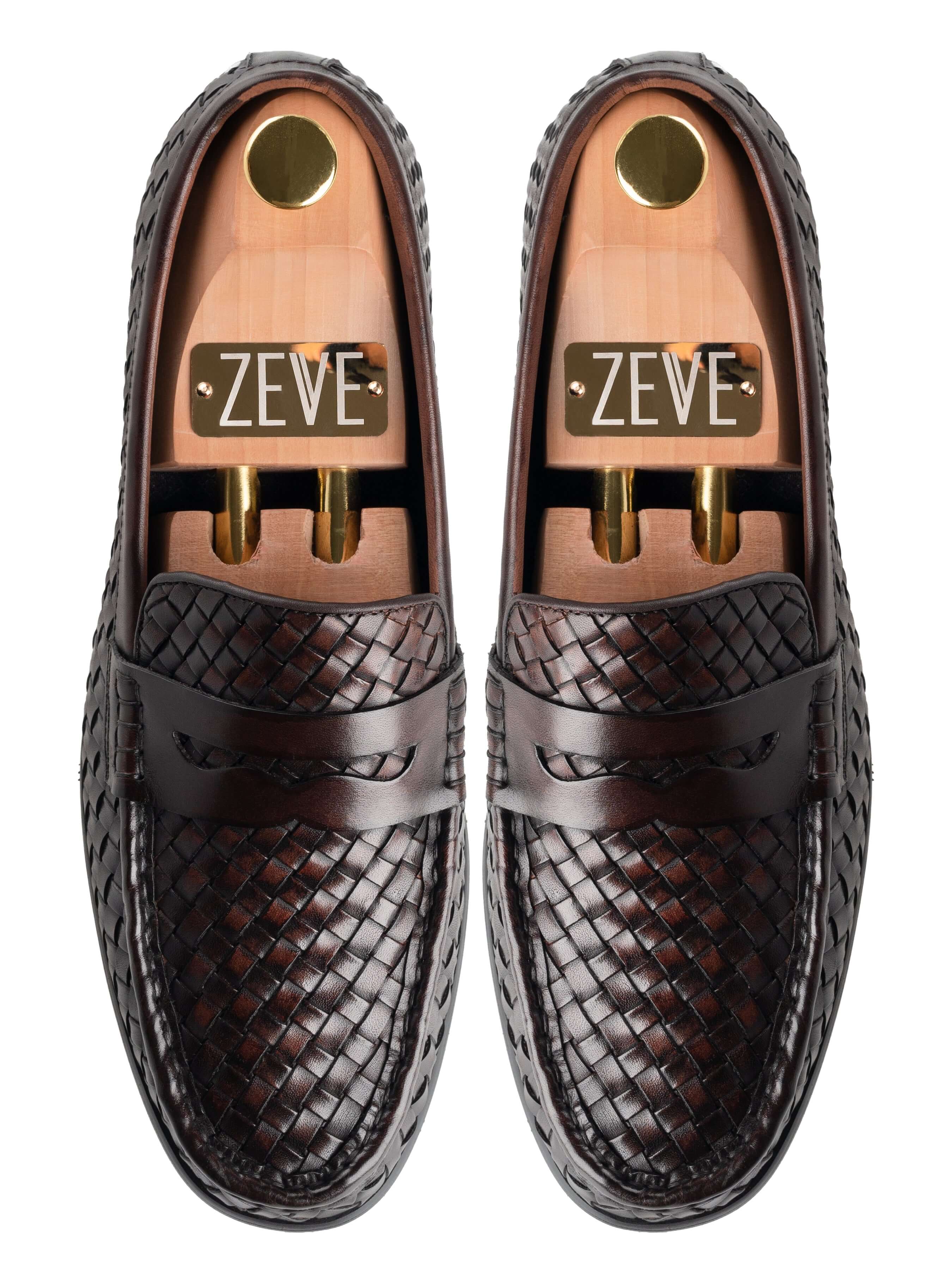Marco Penny Loafer - Coffee Woven Leather