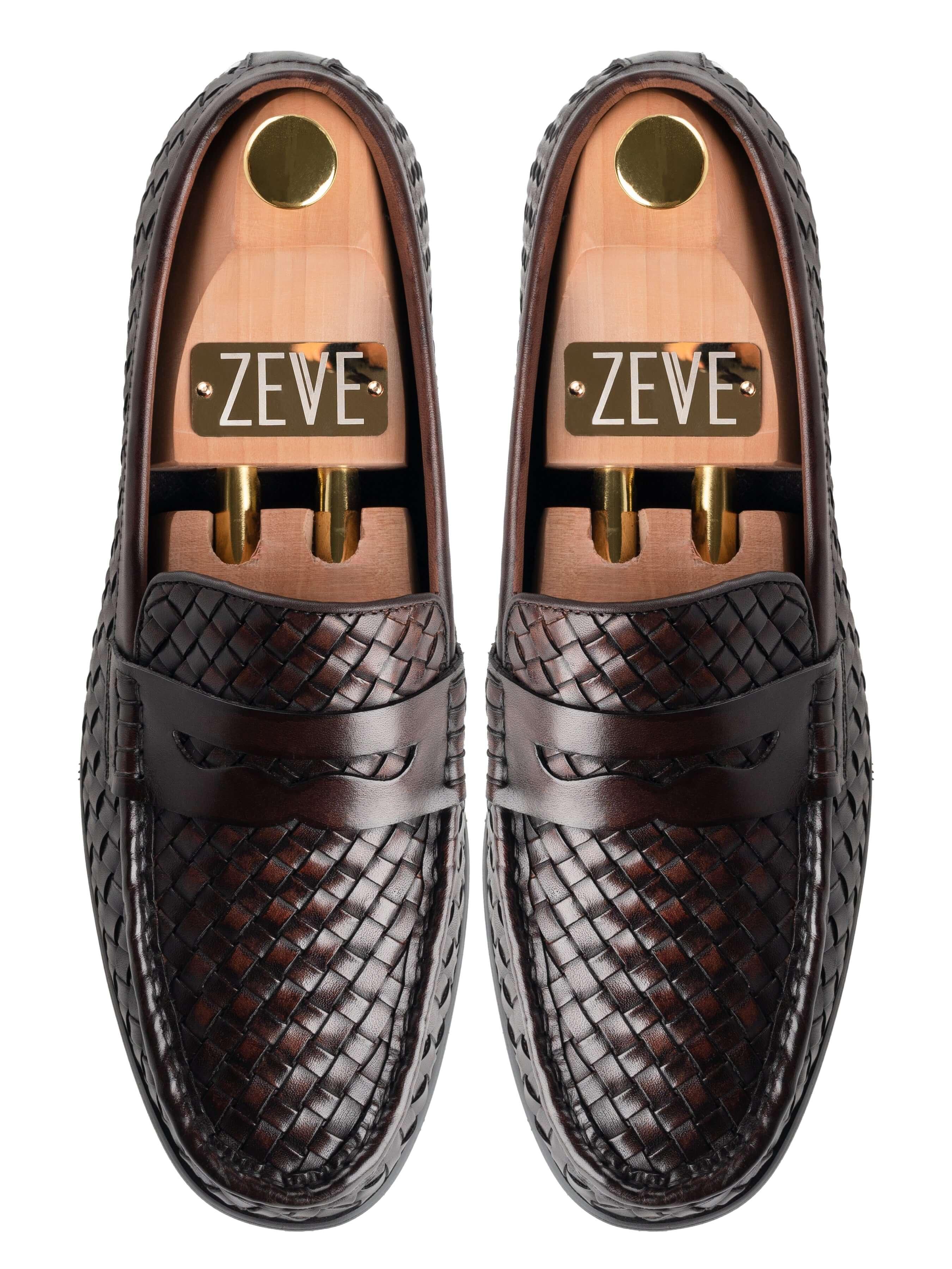 Marco Penny Loafer - Coffee Woven Leather