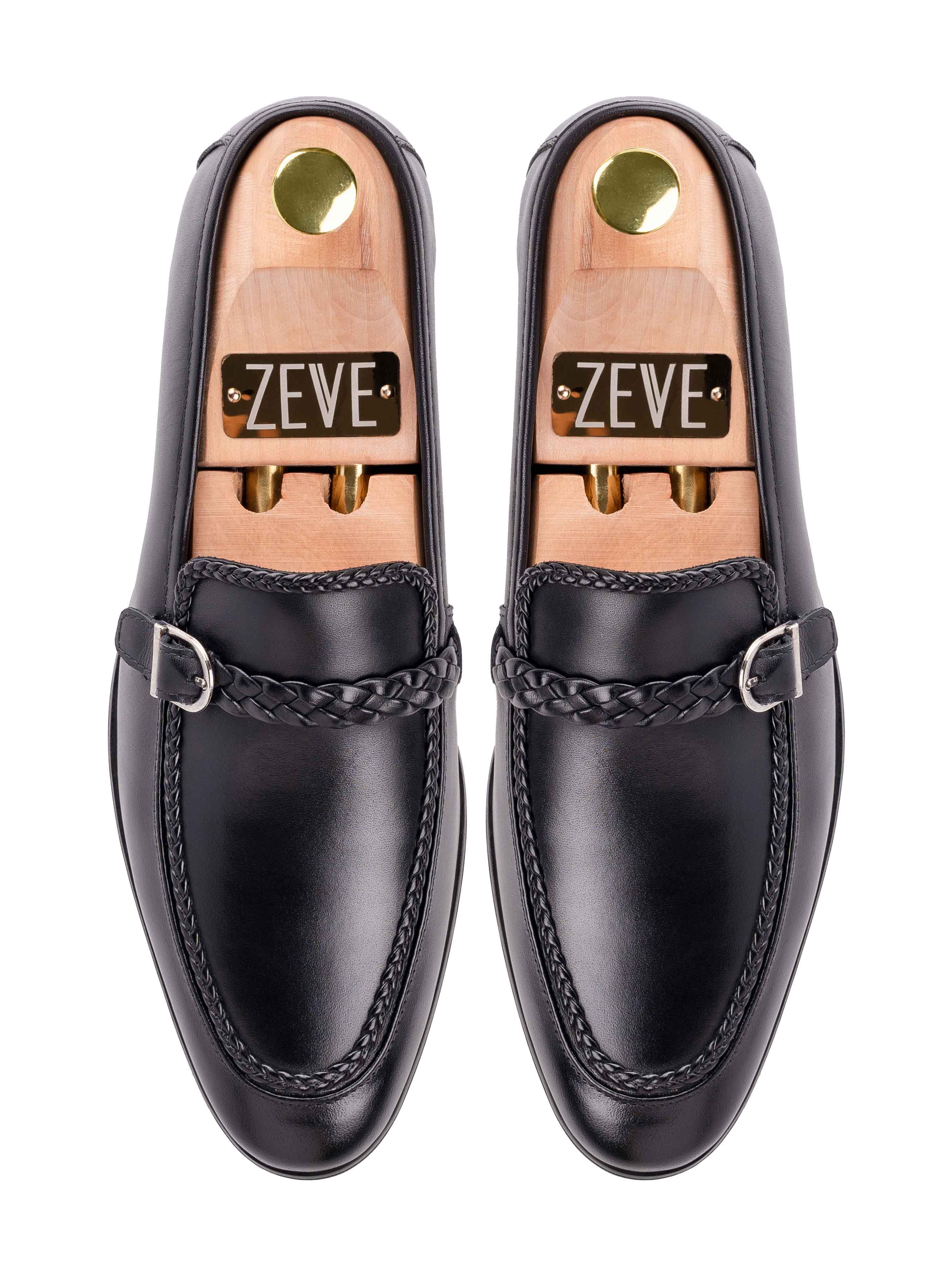 TopBraidedSingleStrapLoaferSolidBlack - Zeve
