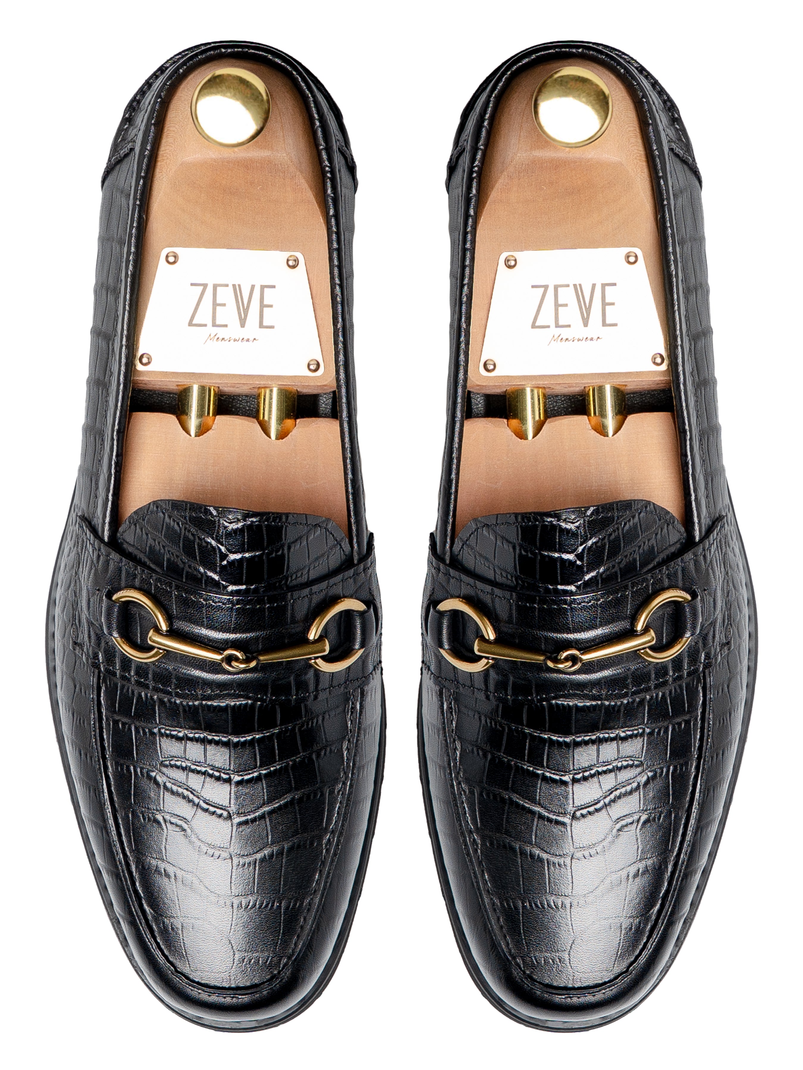 Maison Horsebit Loafer - Black Croco Leather (Eva Combat)