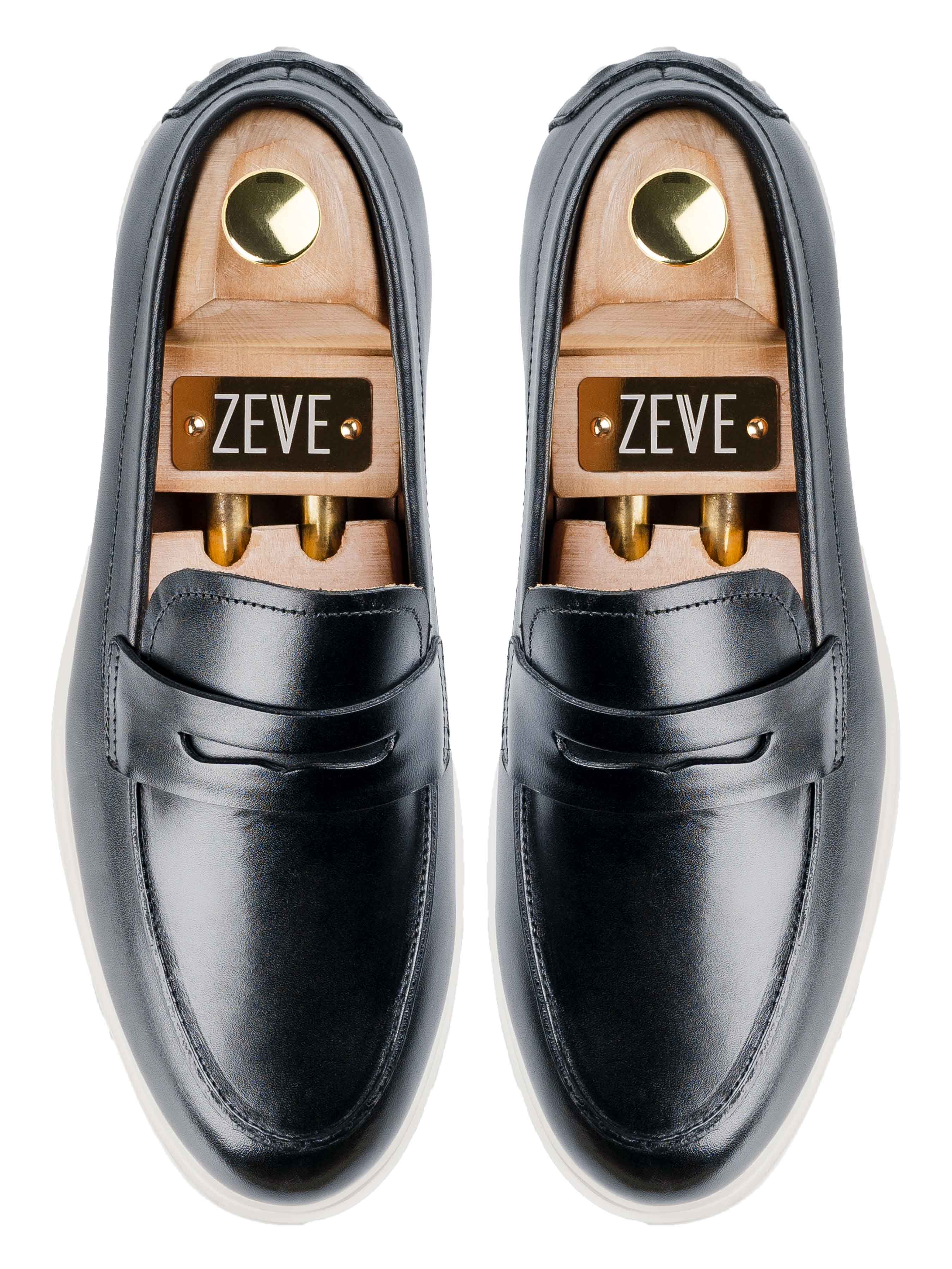 Penny Loafer - Solid Black (Chalk Sole)