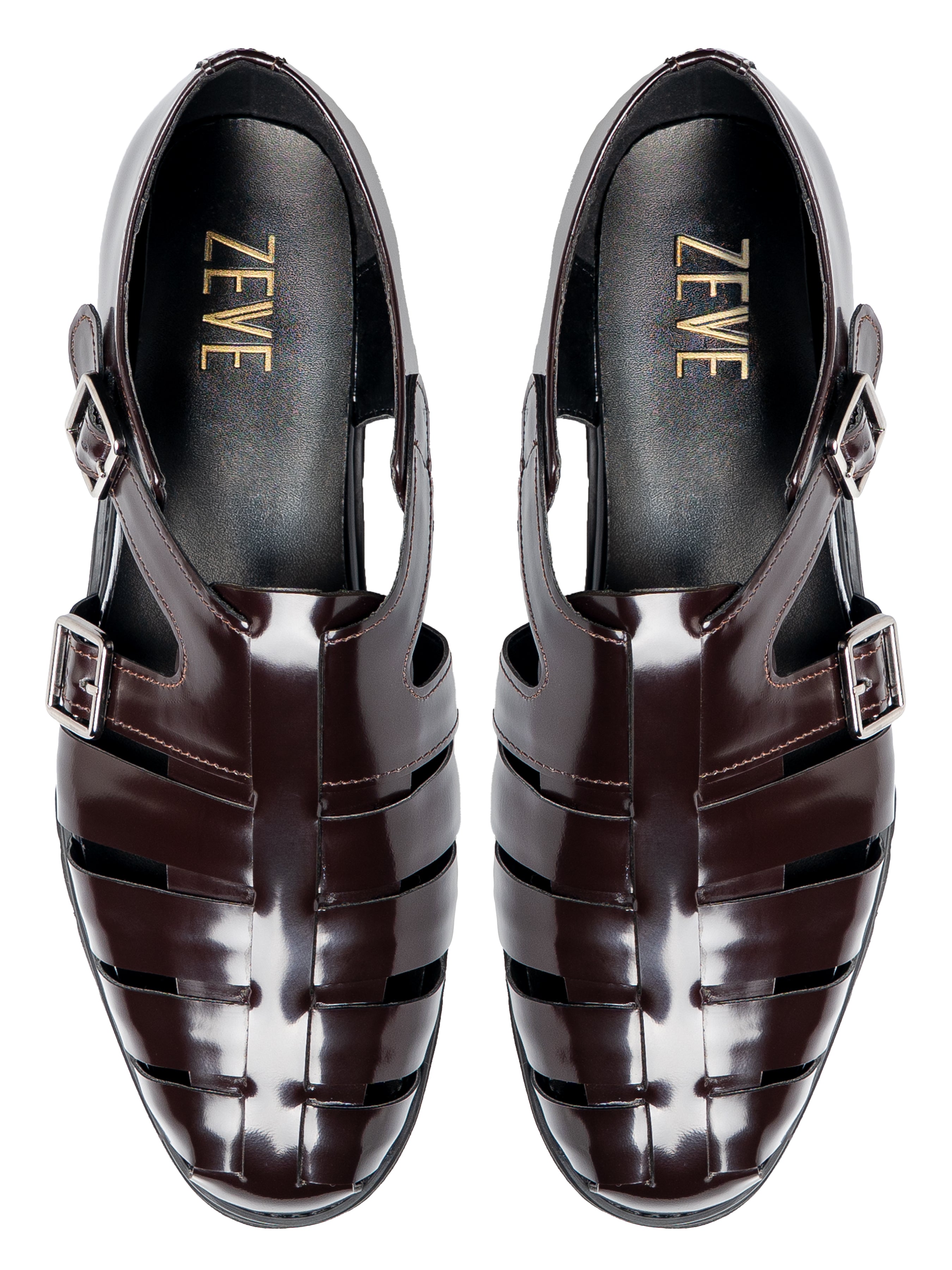 TopVenetoSandalDarkBrownPolishedLeather_EVACombat - Zeve