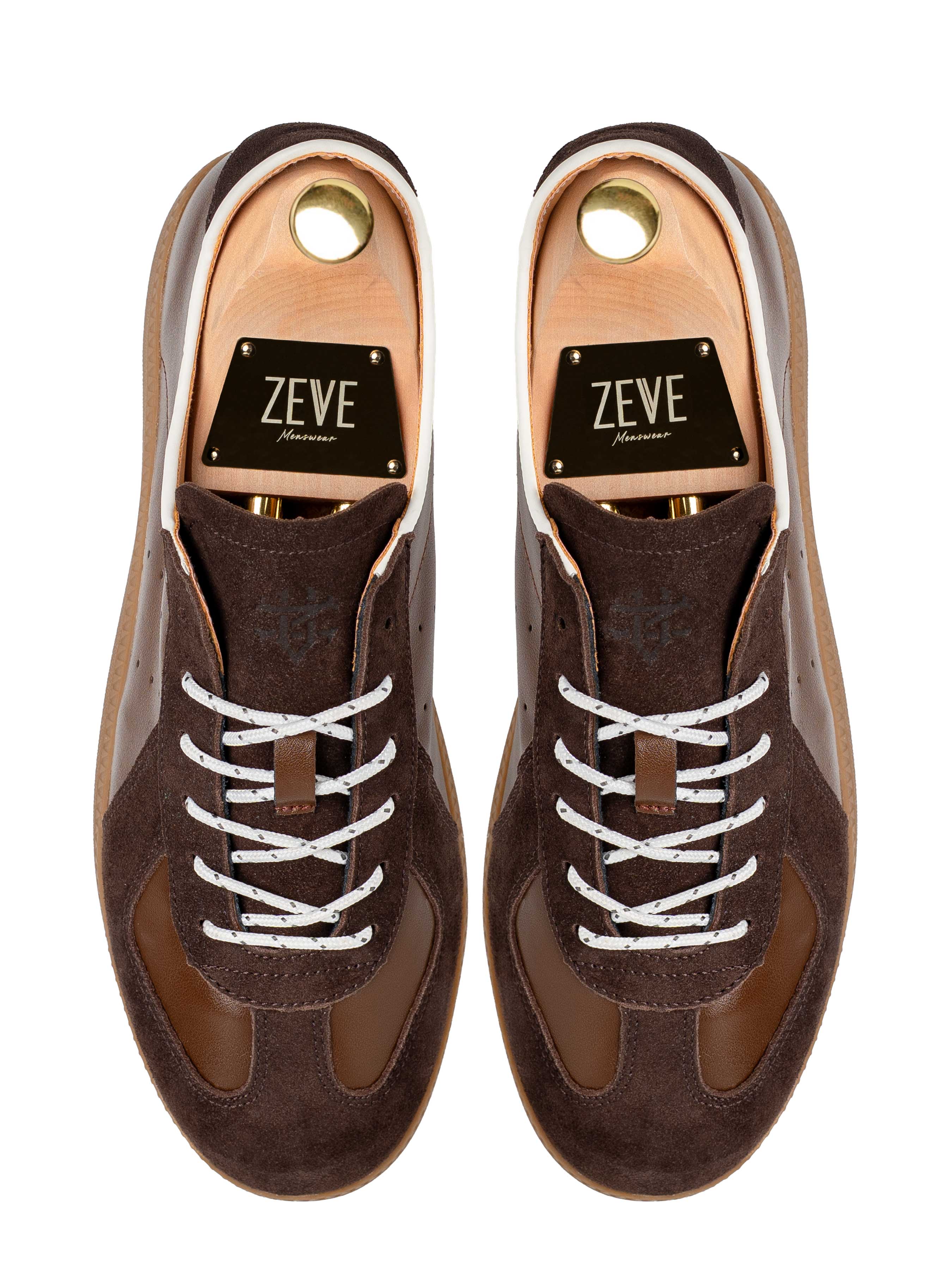 TopZeveTrainerSneakerDarkBrownSuede - Zeve