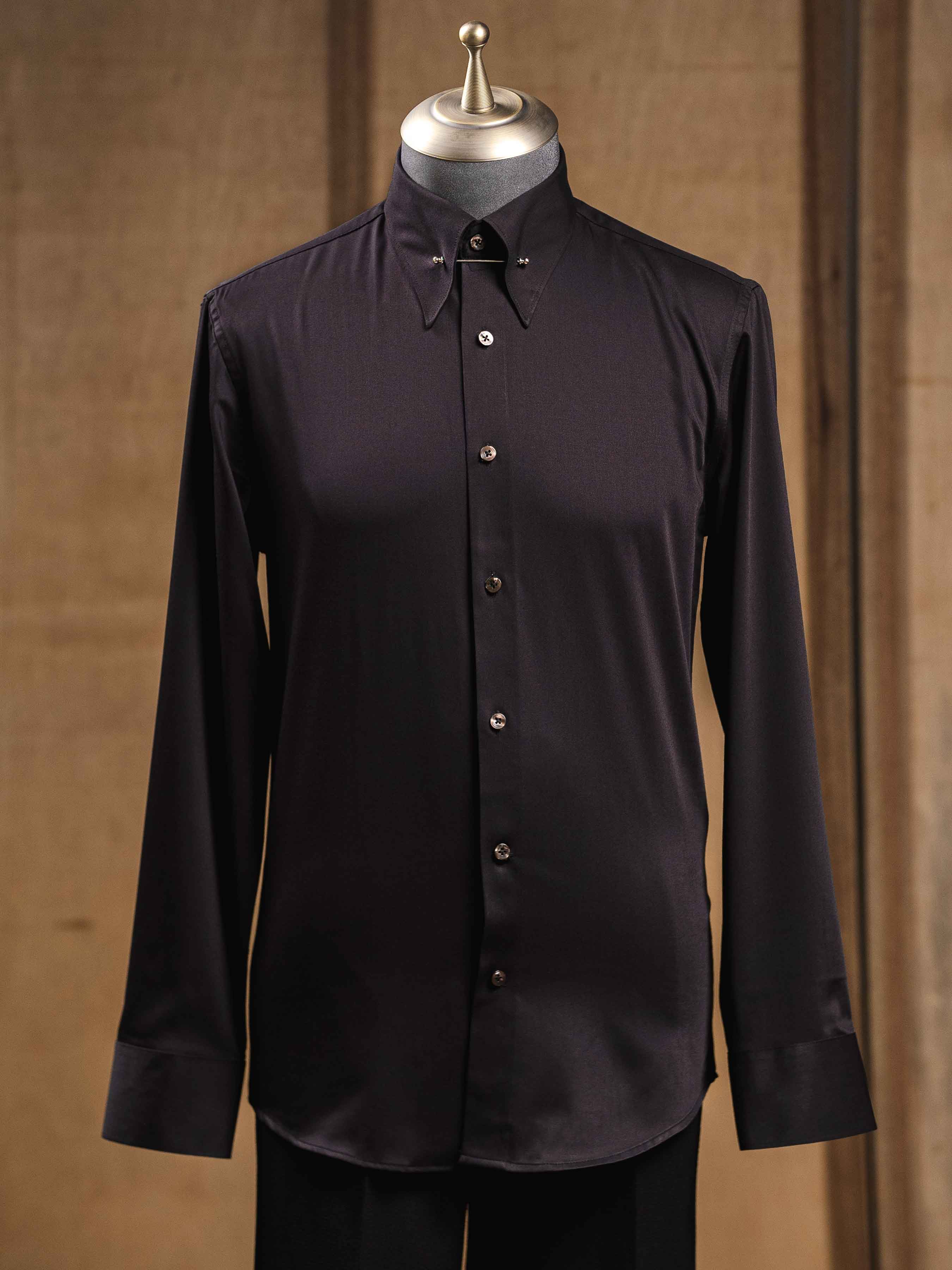TuckOutFormalShirtBlackPinnedCollar_baa3b3ce-4bd0-483c-8e2b-5e4eed8e34e5 - Zeve