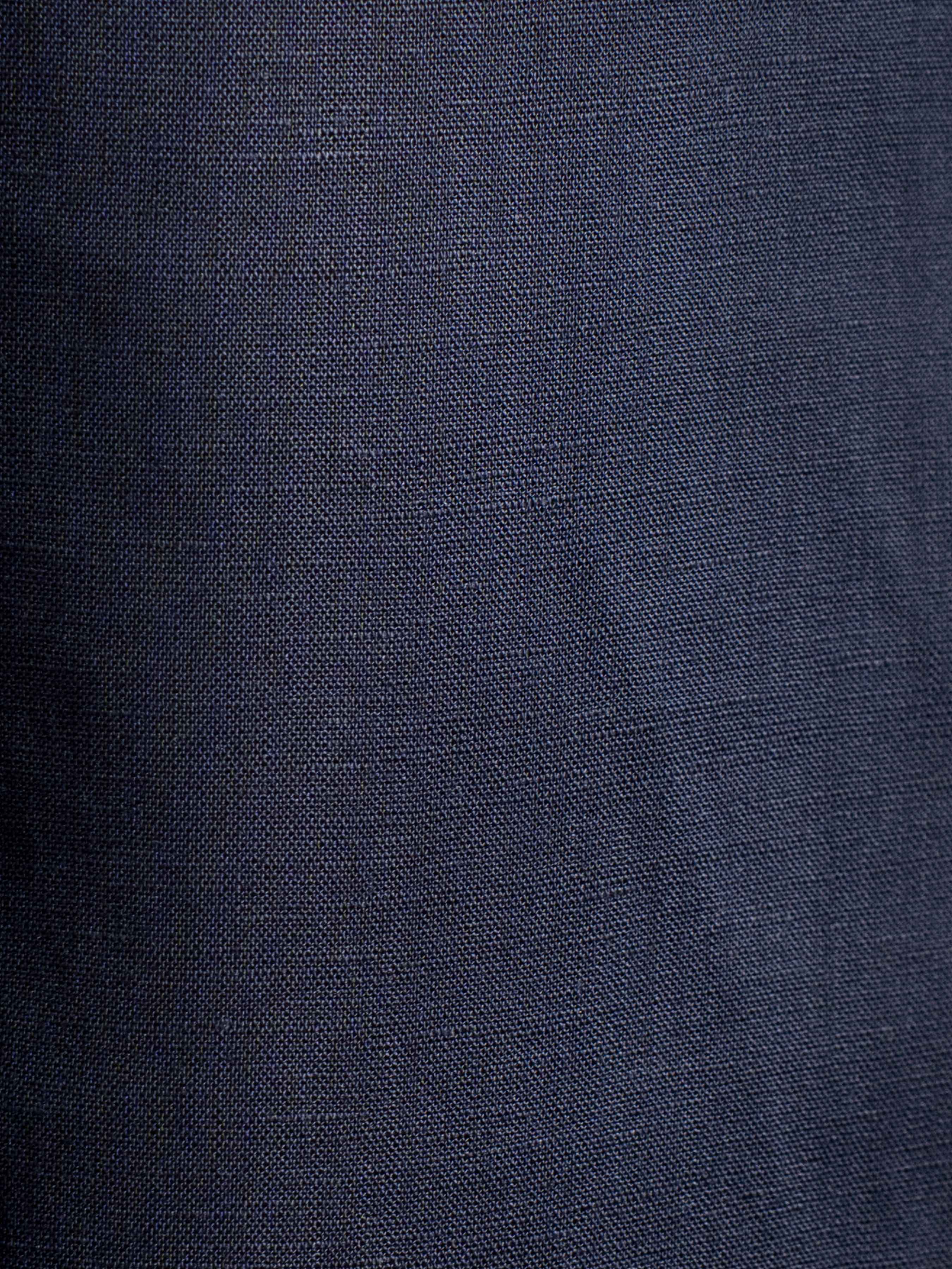 Vance Linen Shirt - Navy Blue Windsor Collar