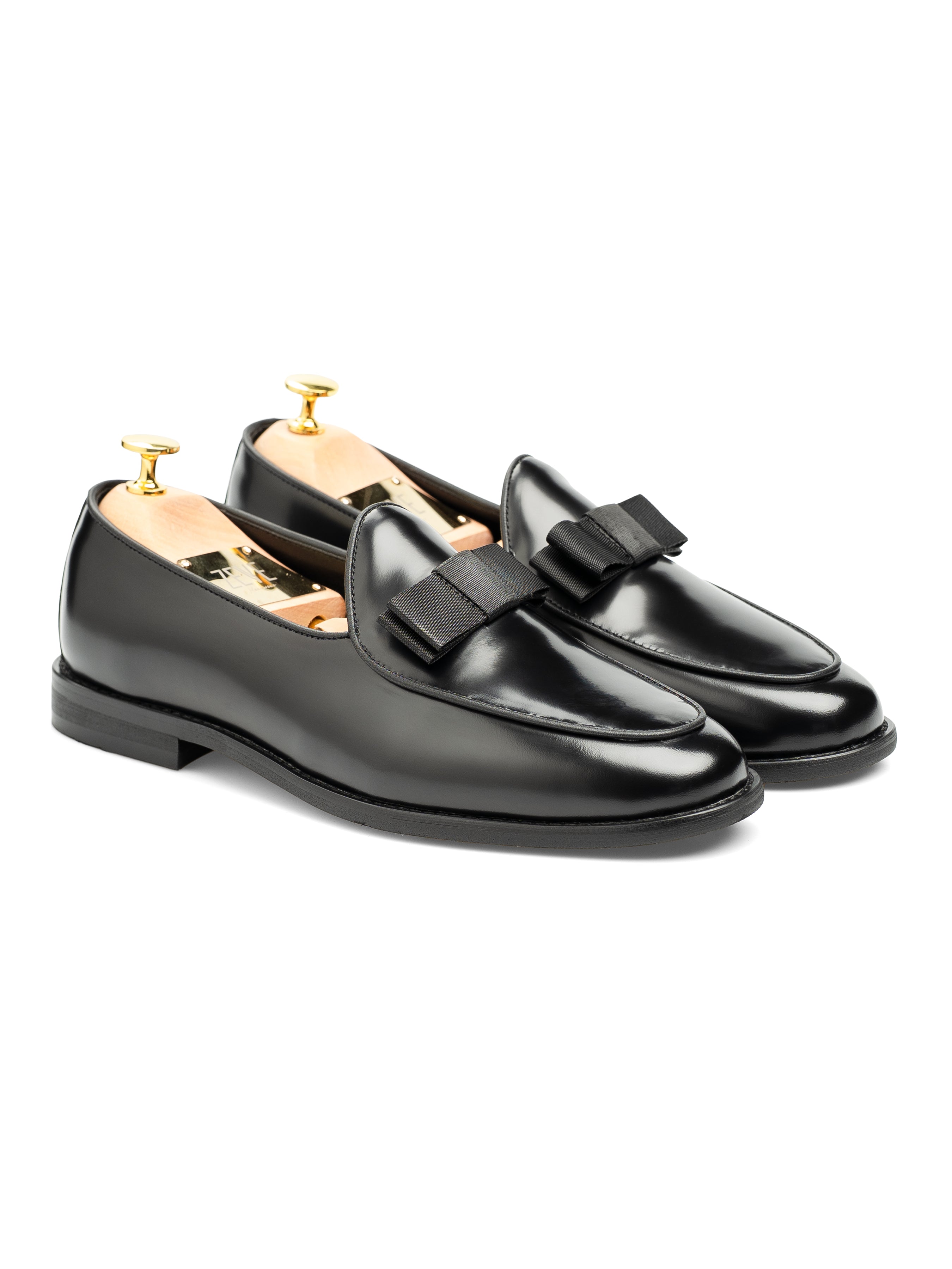 Velardo Belgian Ribbon - Black Polish Leather
