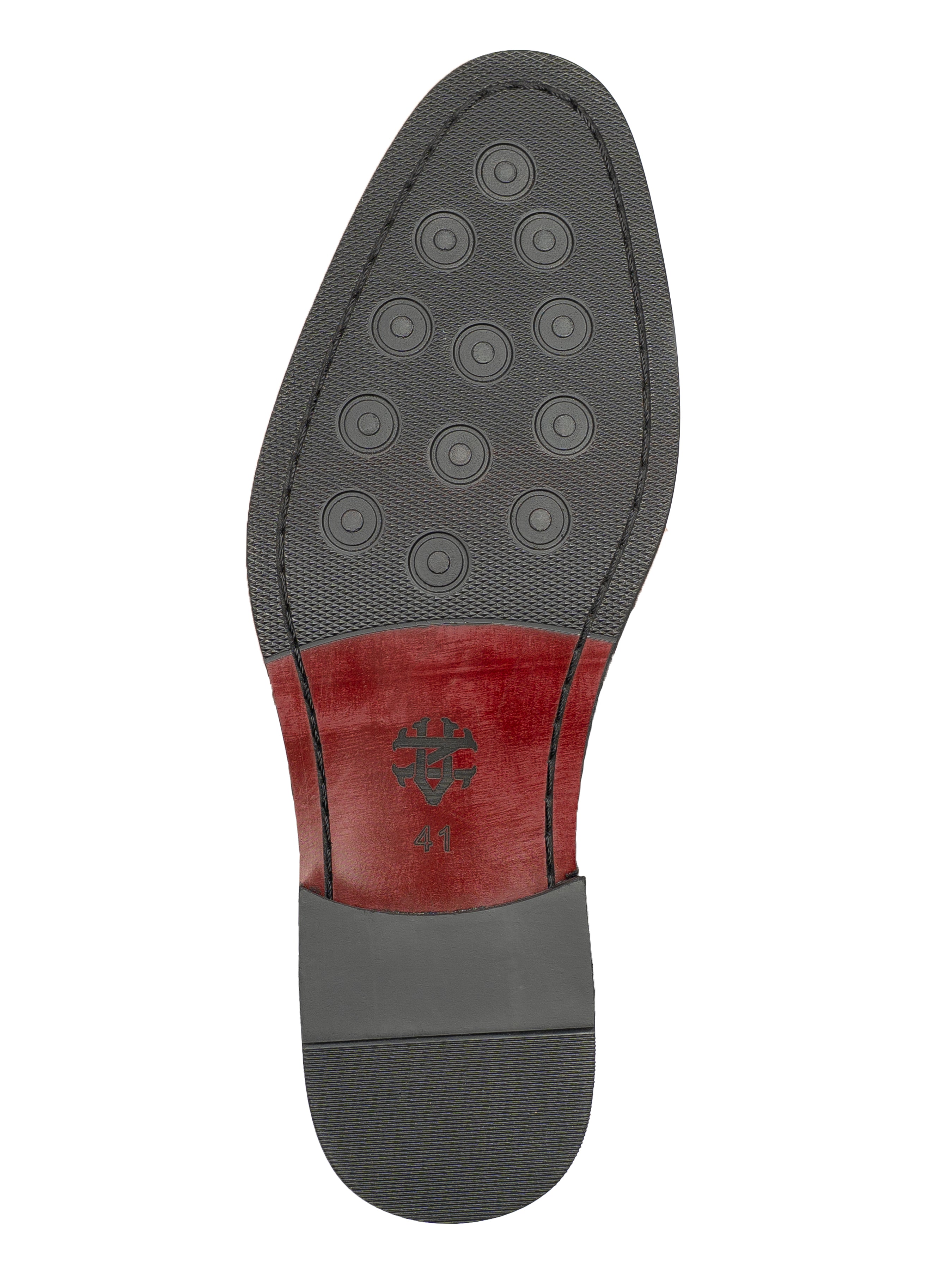 Virano Semi Brogue - Solid Black Leather (Stud Sole)