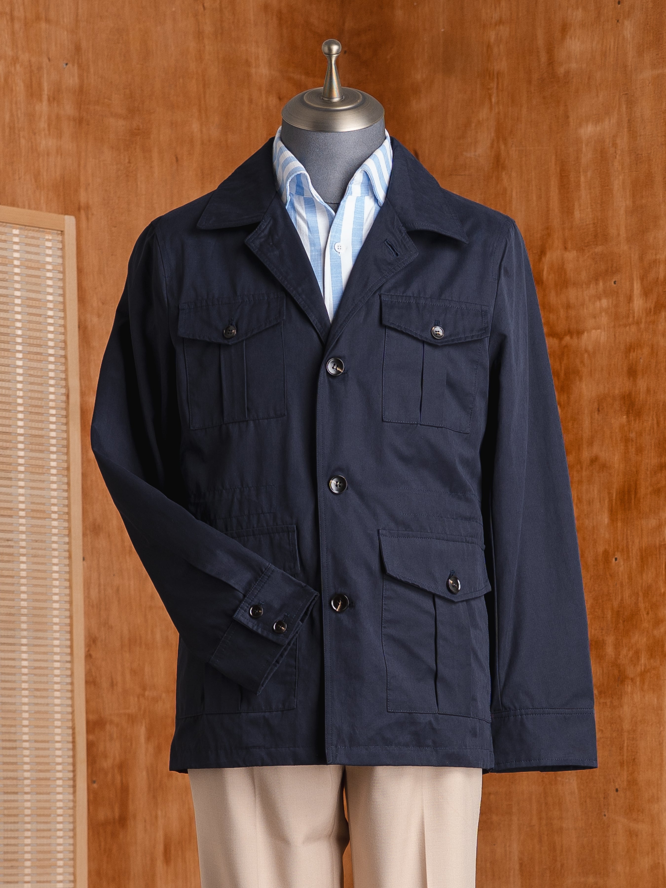 Zalta Safari Jacket - Navy Blue
