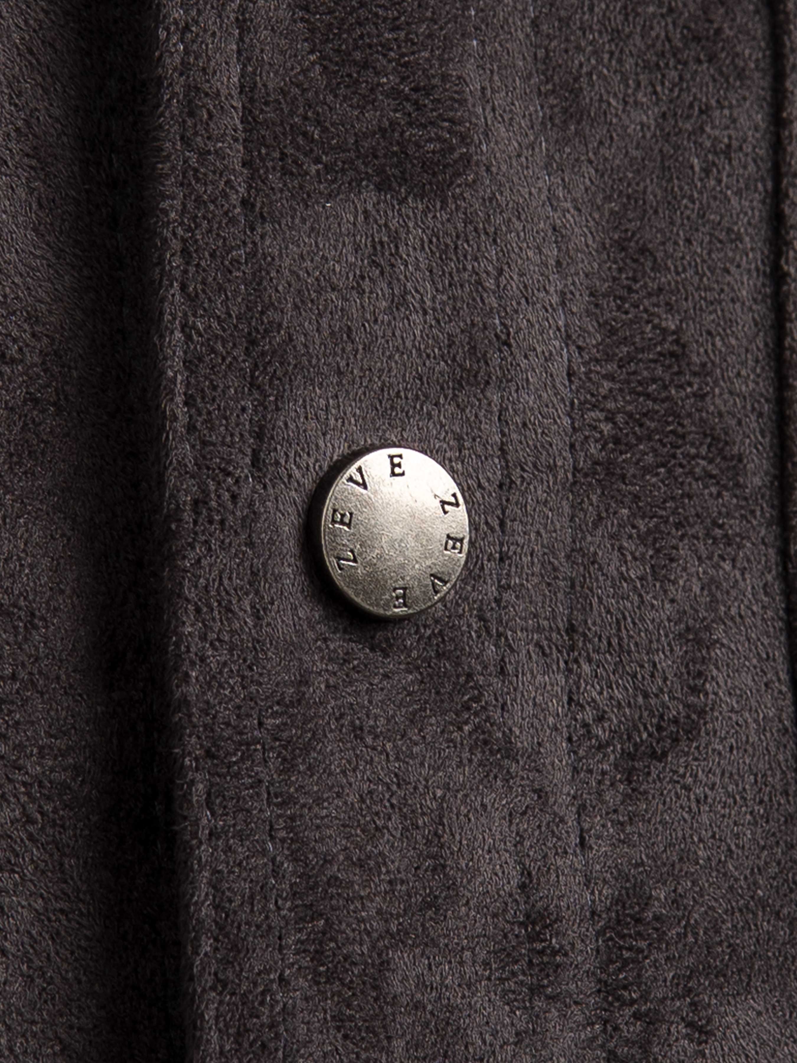 ZanderSuedeJacketGreyButton - Zeve