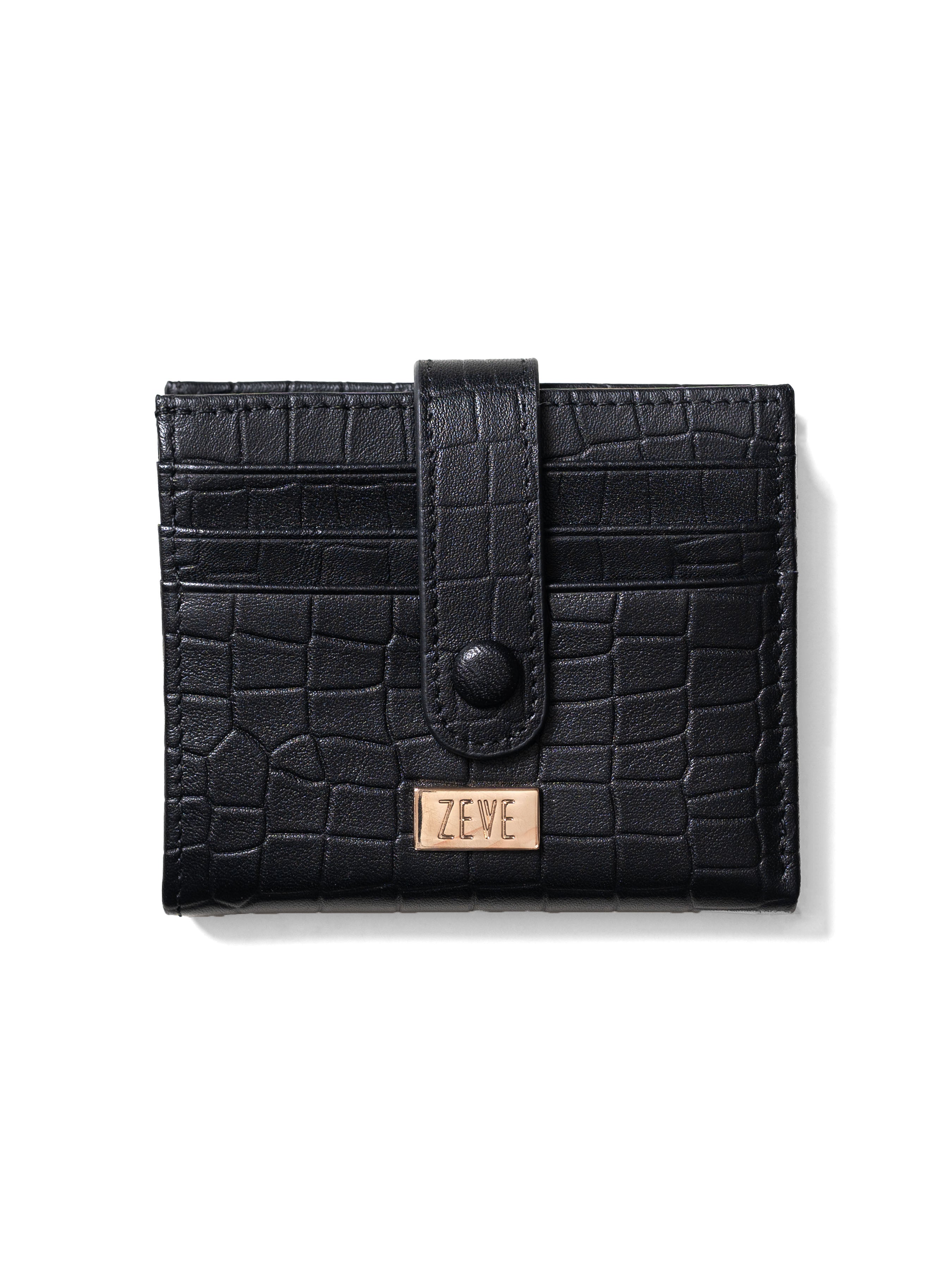 ZeveSnap-ClosureCardHolder-BlackCrocoLeather1_76b8fcff-e31e-4838-afe1-aa15a9d59199 - Zeve