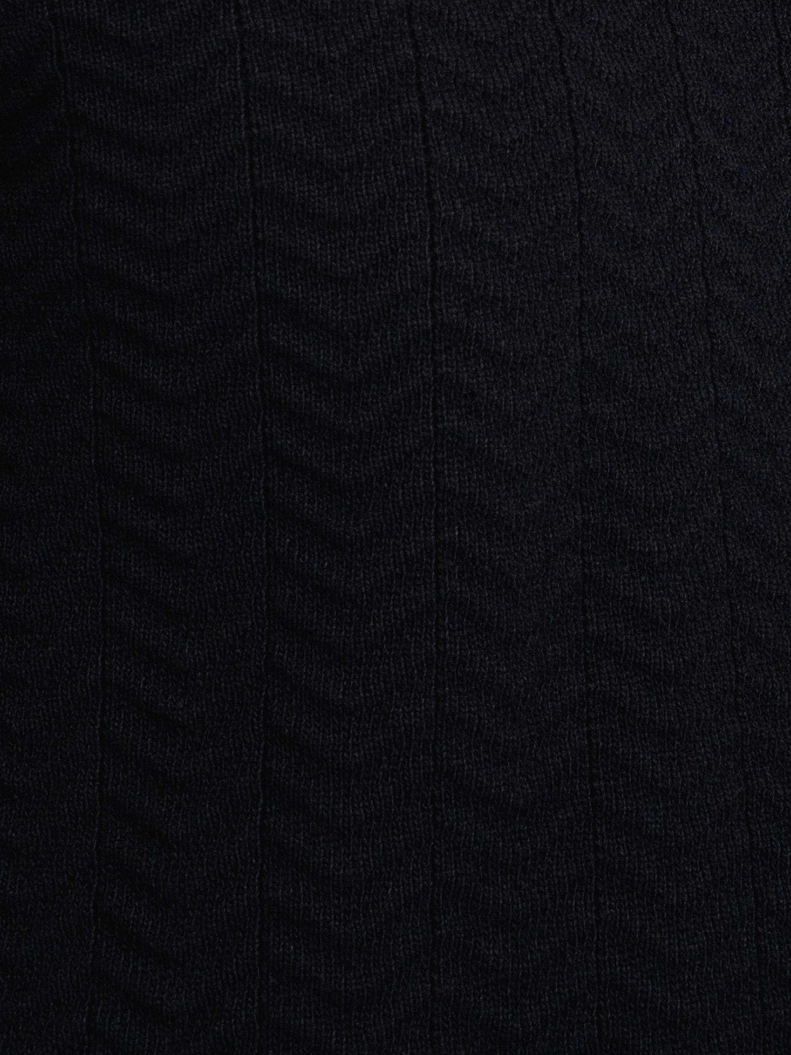 Zita Wave Knit Tee - Black Open Collar