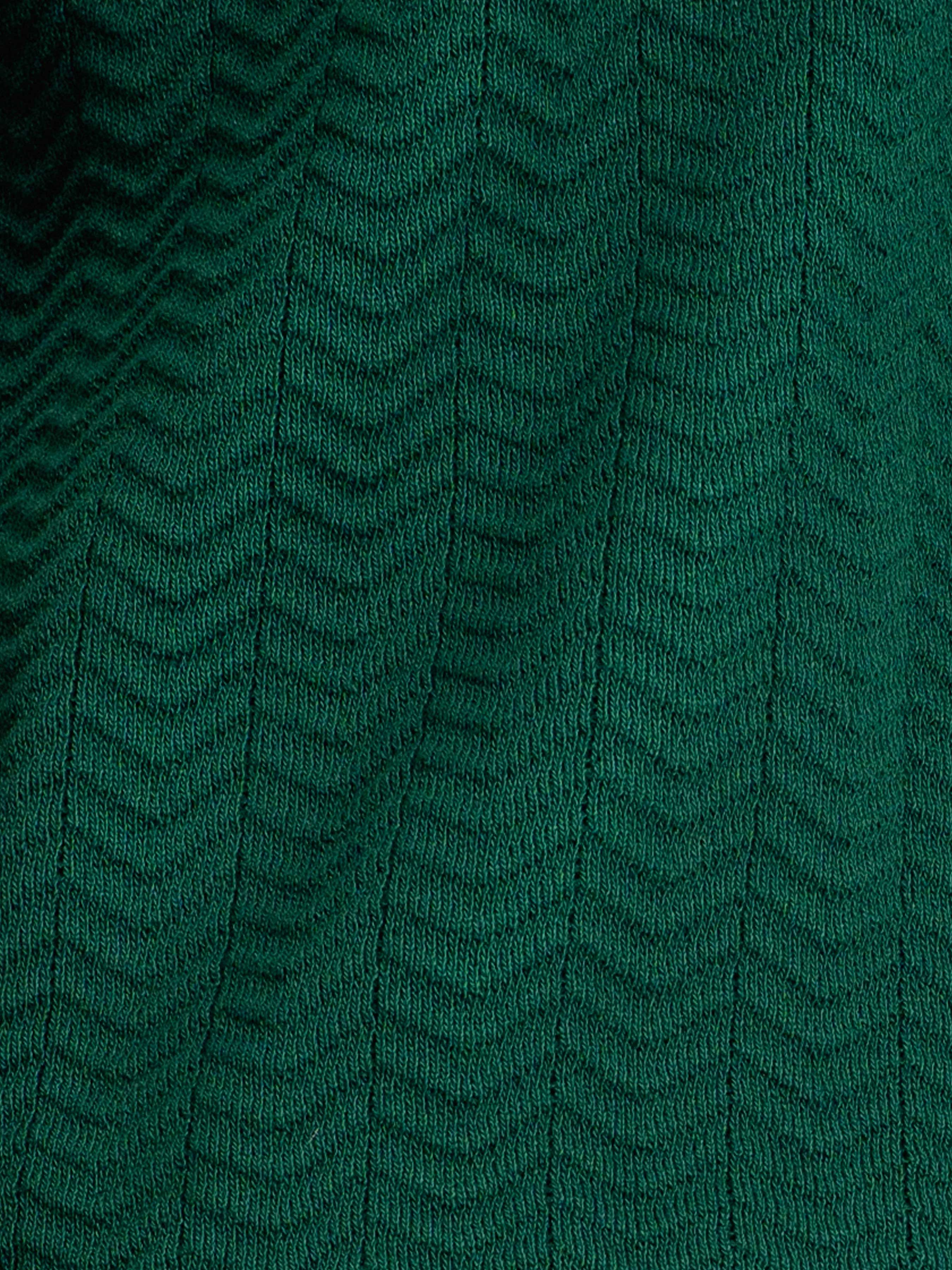 ZitaWaveKnitTeeEmeraldOpenCollarMaterial - Zeve