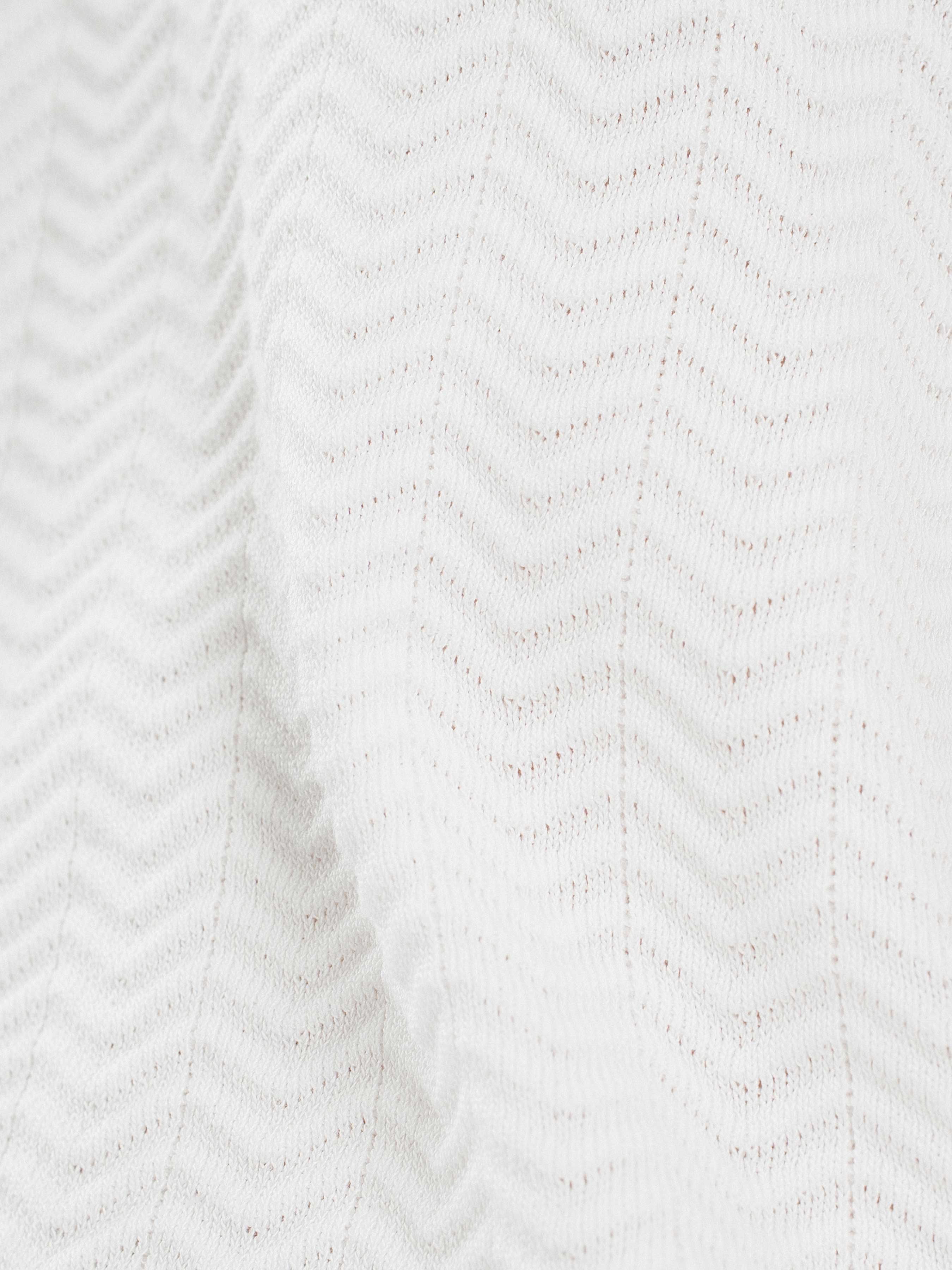 ZitaWaveKnitTeeWhiteOpenCollarMaterial - Zeve