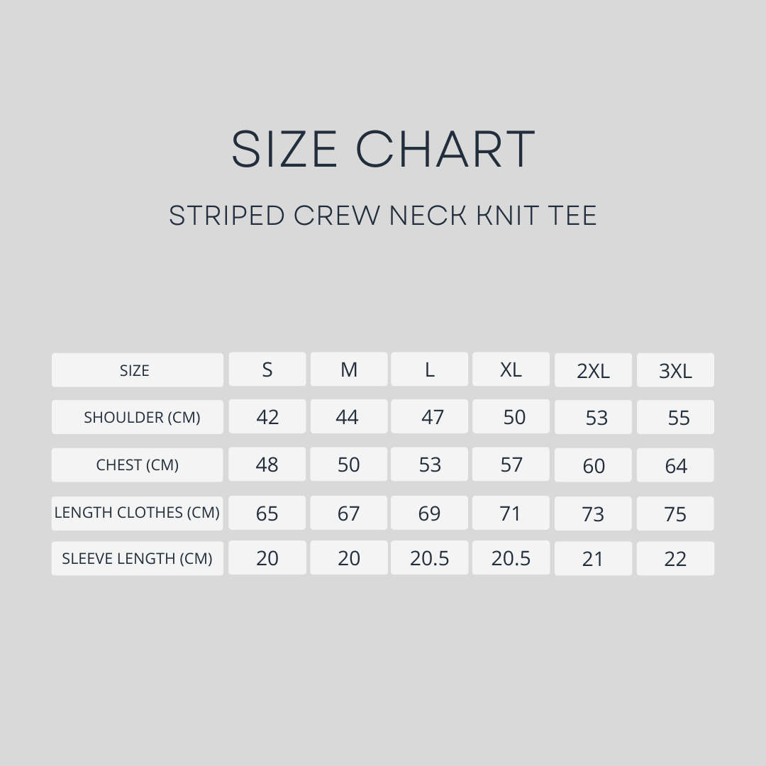 Striped Crew Neck Knit Tee - Navy Blue