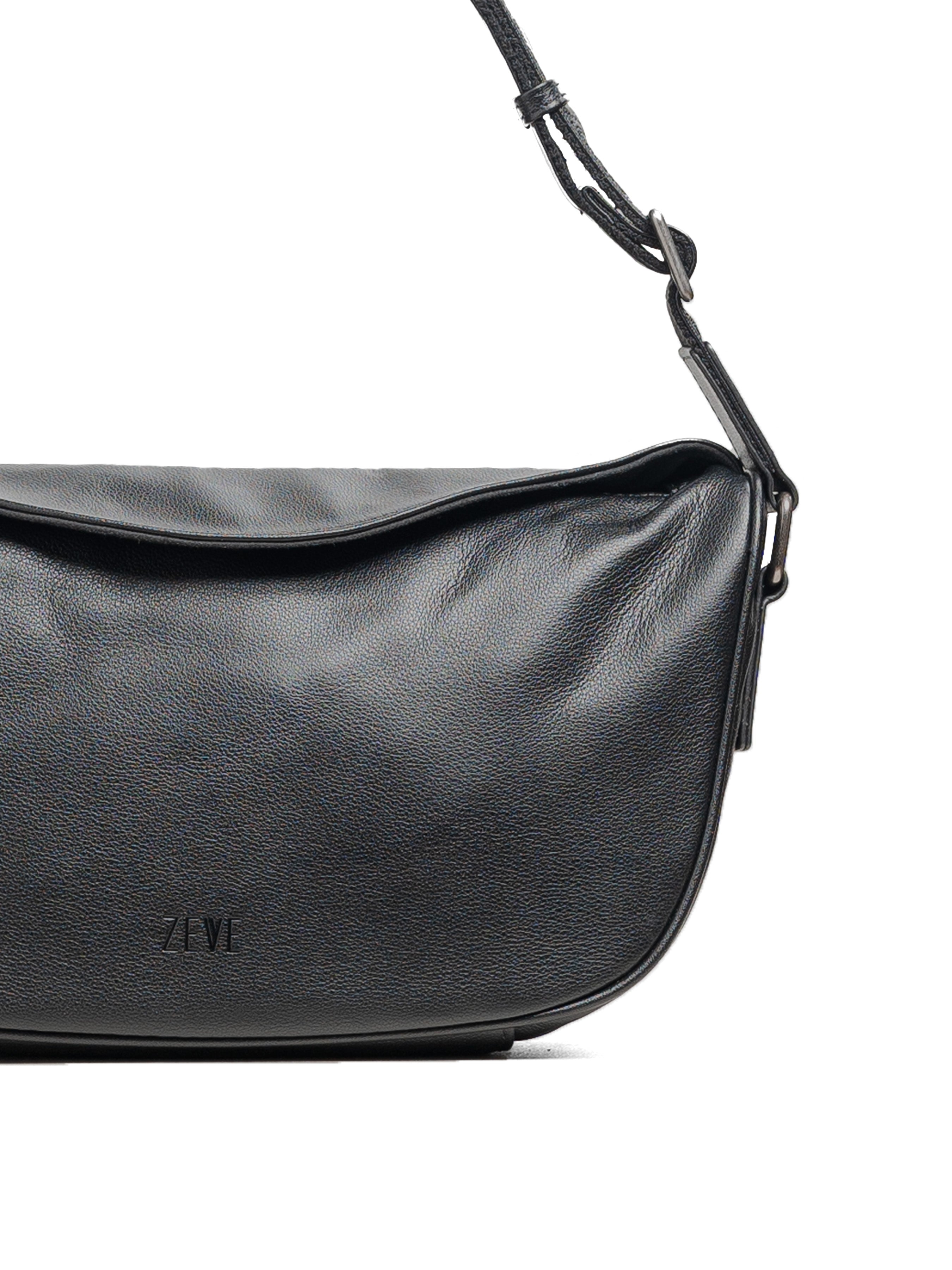 Leone Crossbody Bag - Black Leather