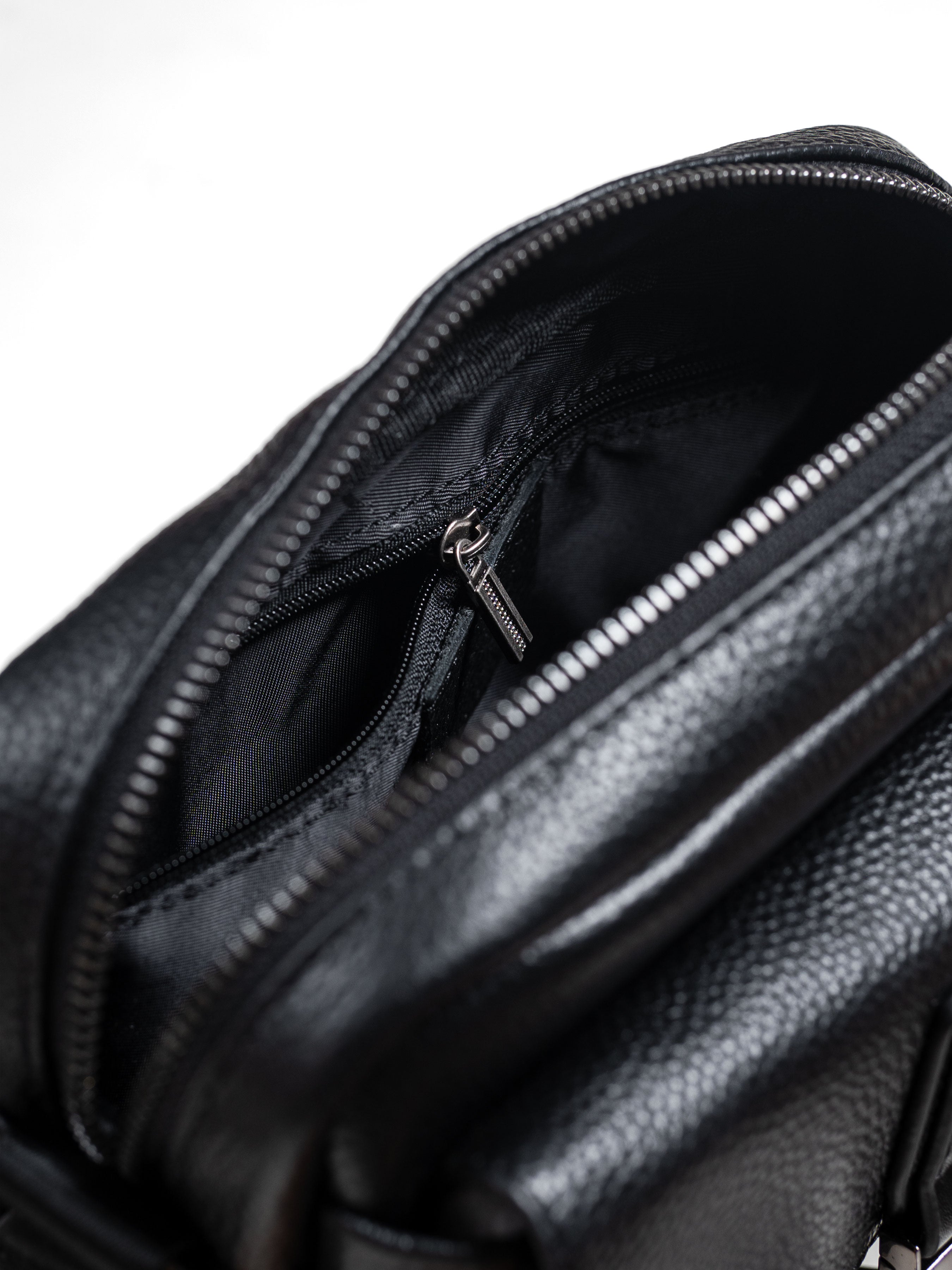 Livorno Crossbody Bag - Black Pebble Grain Leather