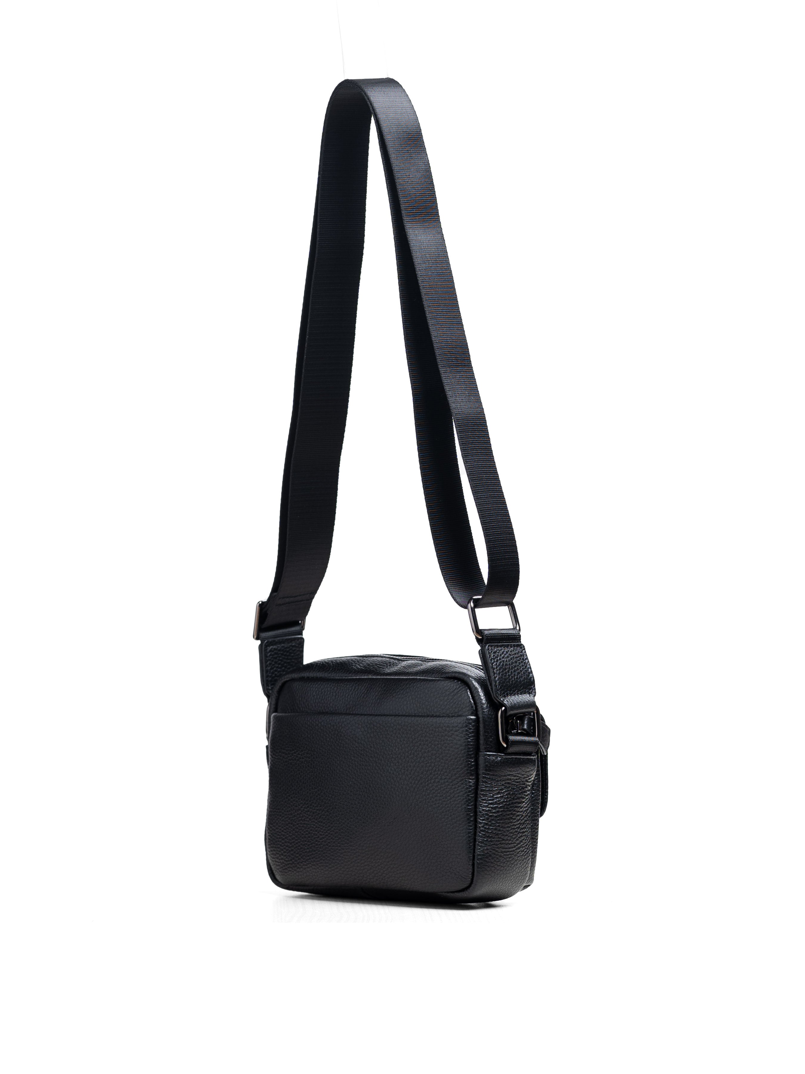 Livorno Crossbody Bag - Black Pebble Grain Leather