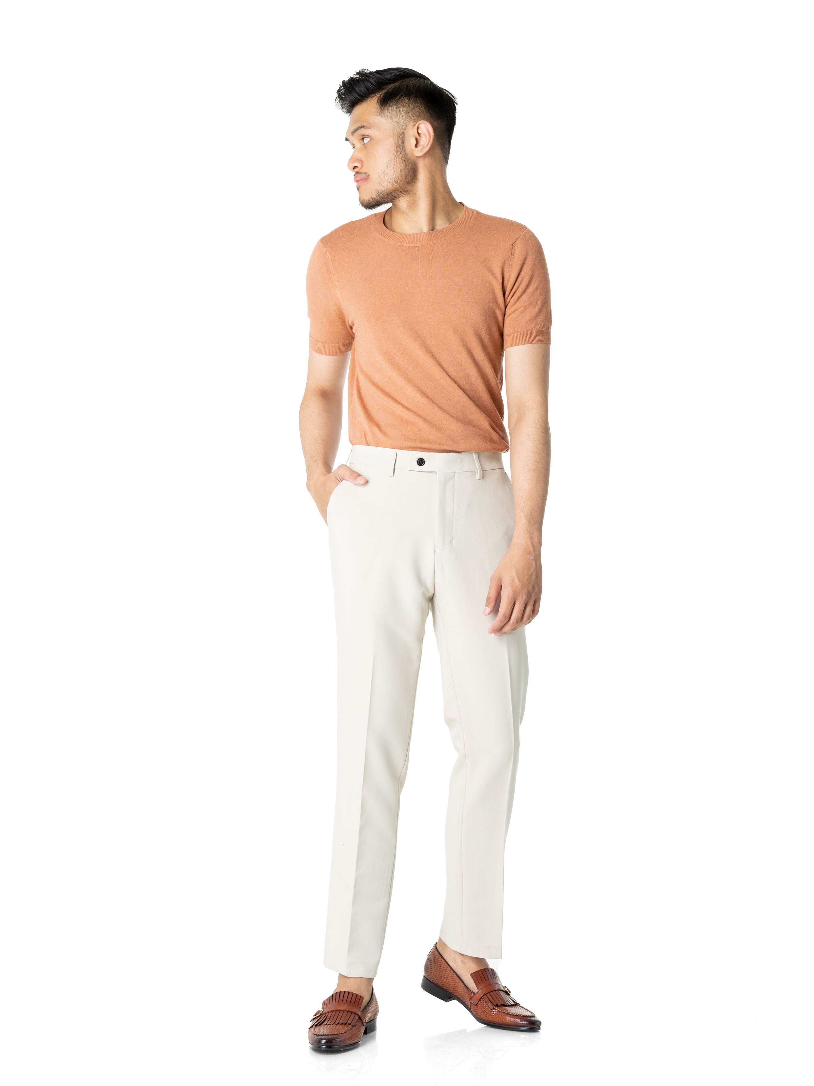 Basic Crew Neck Tee - Cinnamon - Zeve Shoes