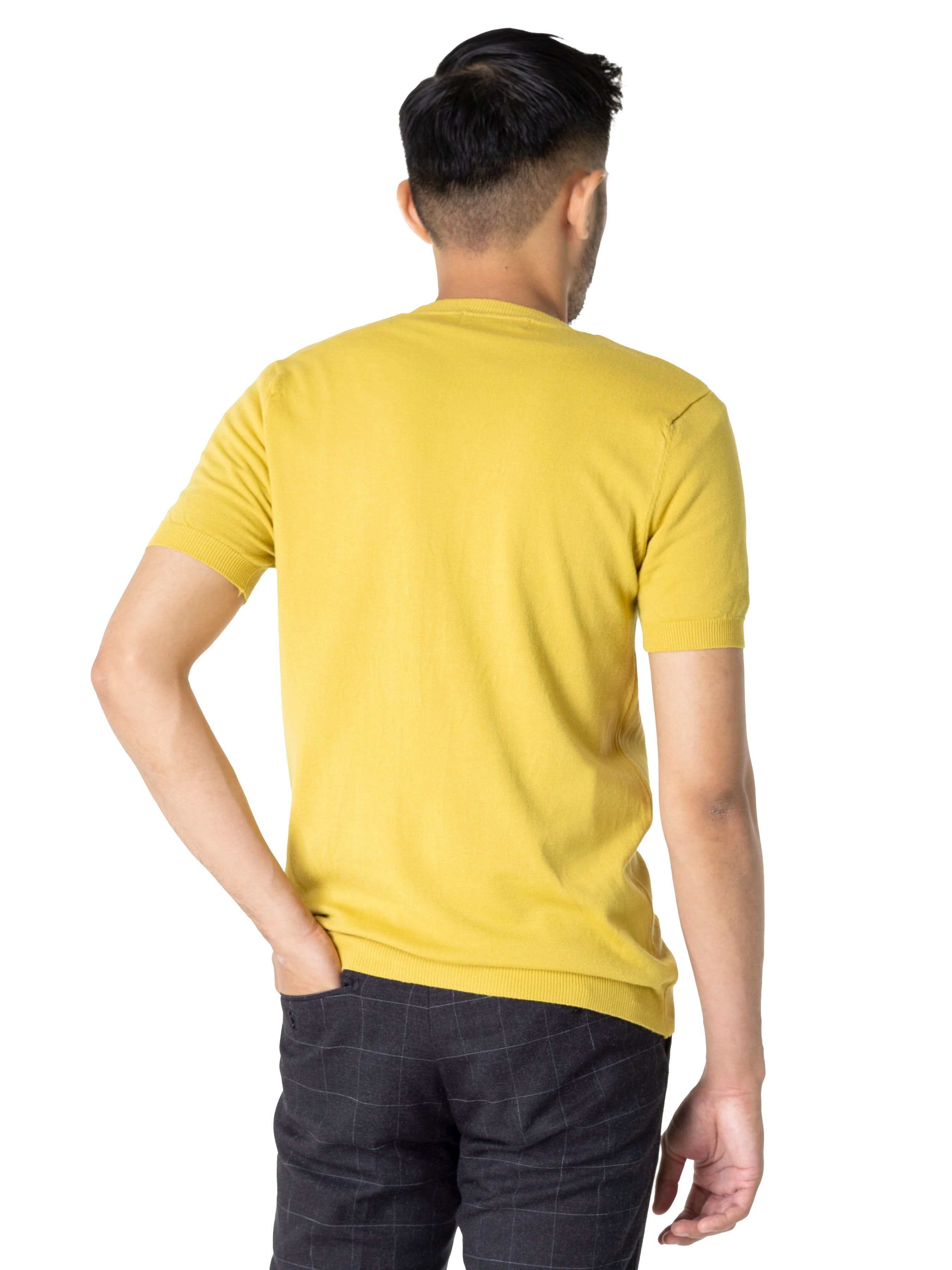 Basic Crew Neck Tee - Yellow - Zeve Shoes