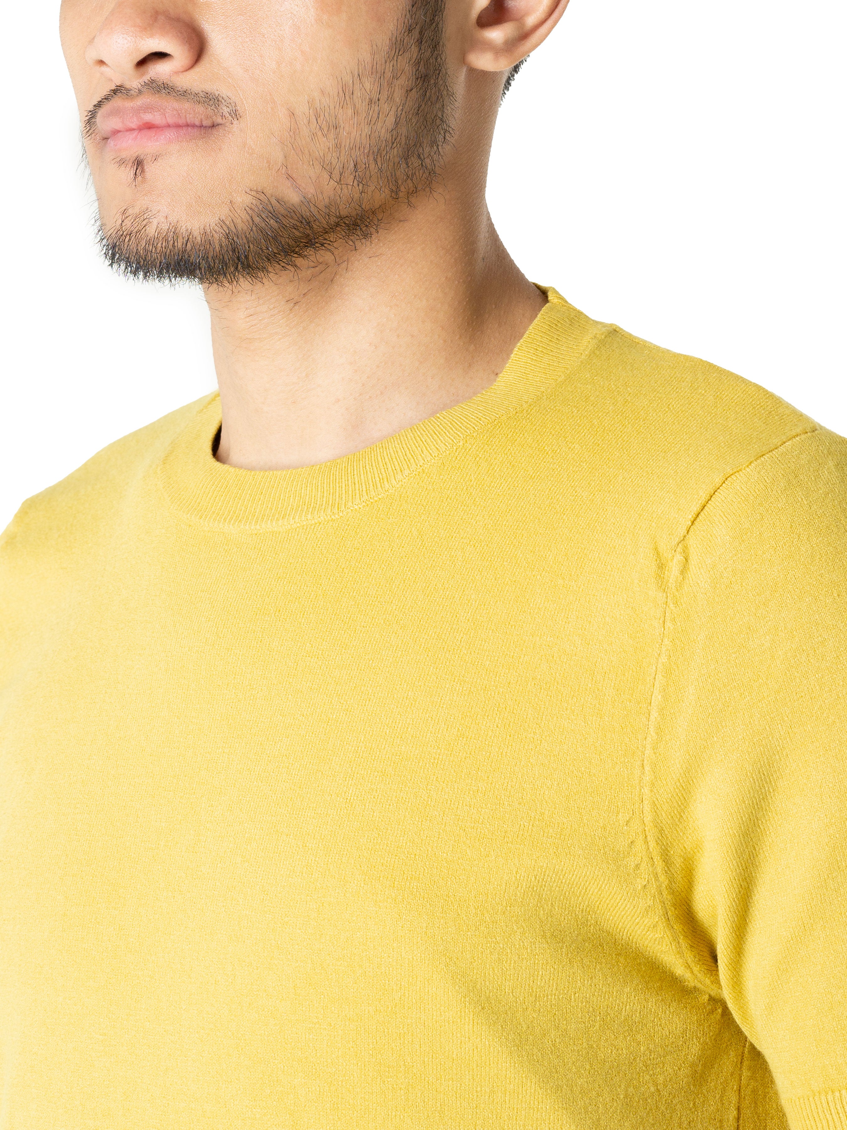 Basic Crew Neck Tee - Yellow - Zeve Shoes