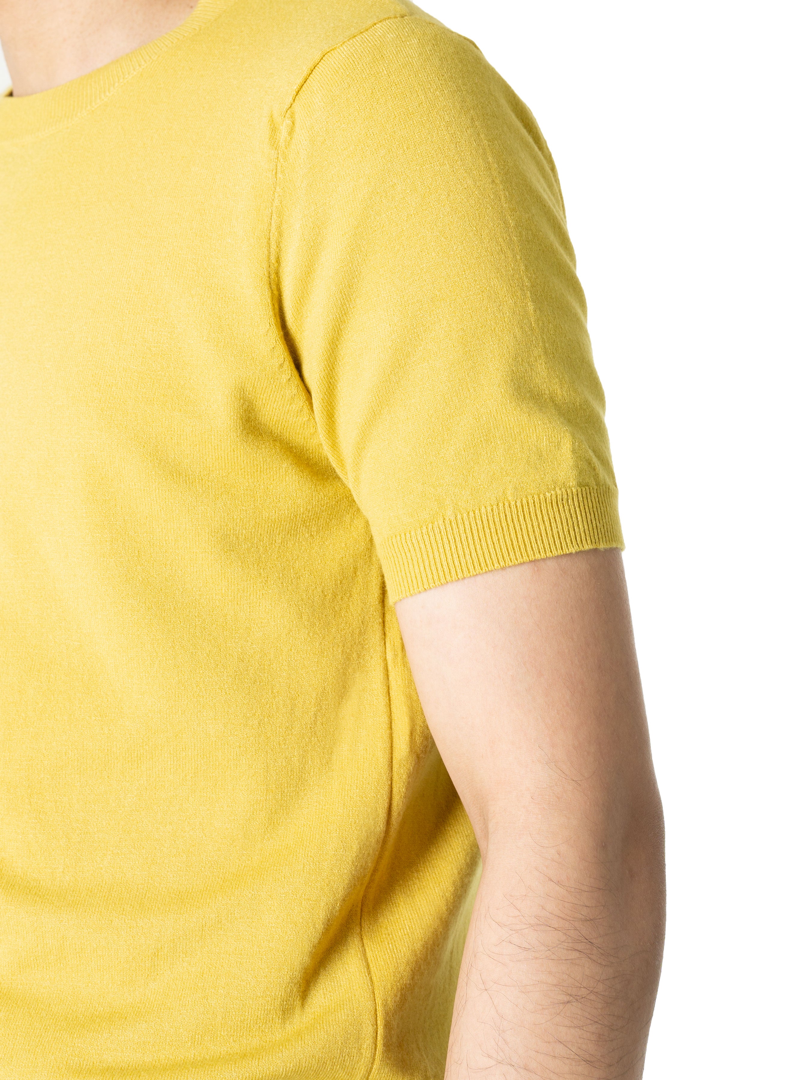 Basic Crew Neck Tee - Yellow - Zeve Shoes
