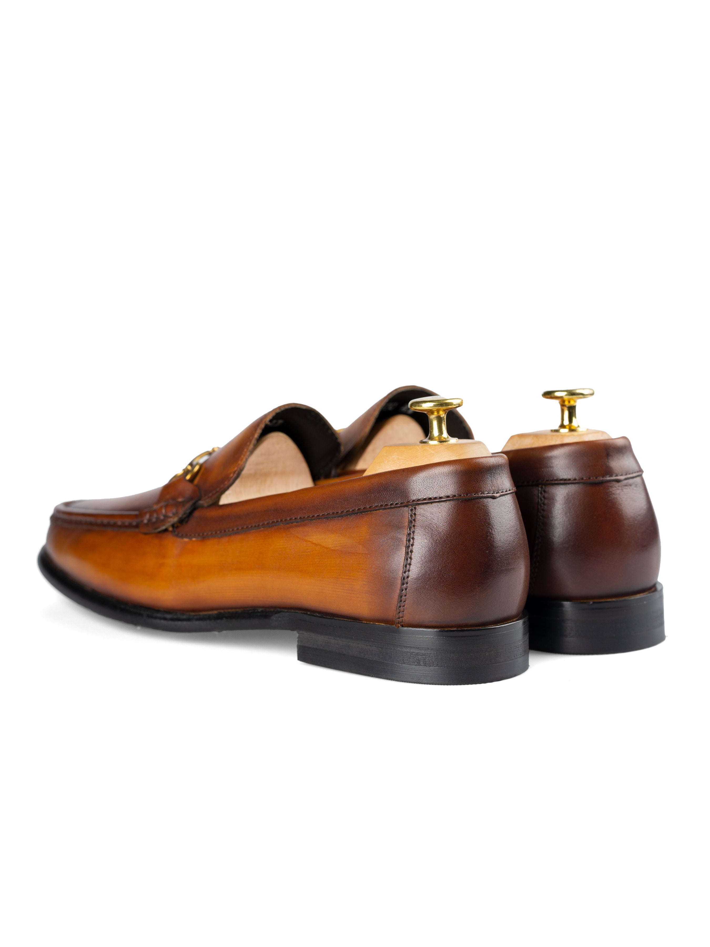 Horsebit Moccasin Loafer - Cognac Tan (Hand Painted Patina) - Zeve Shoes