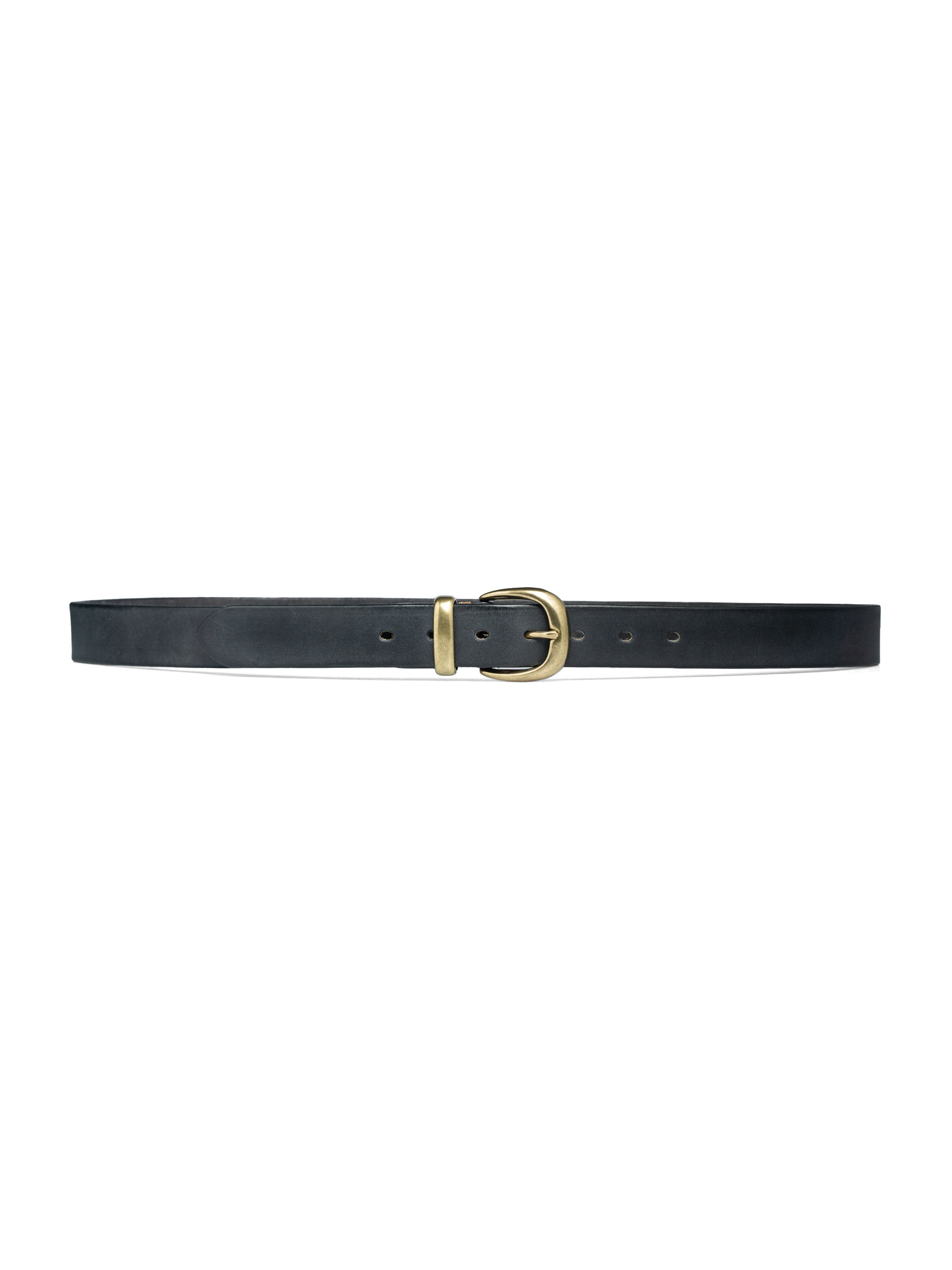 Italian Rustic Leather Belt with Horseshoe Gold-toned Buckle - Zeve Shoes