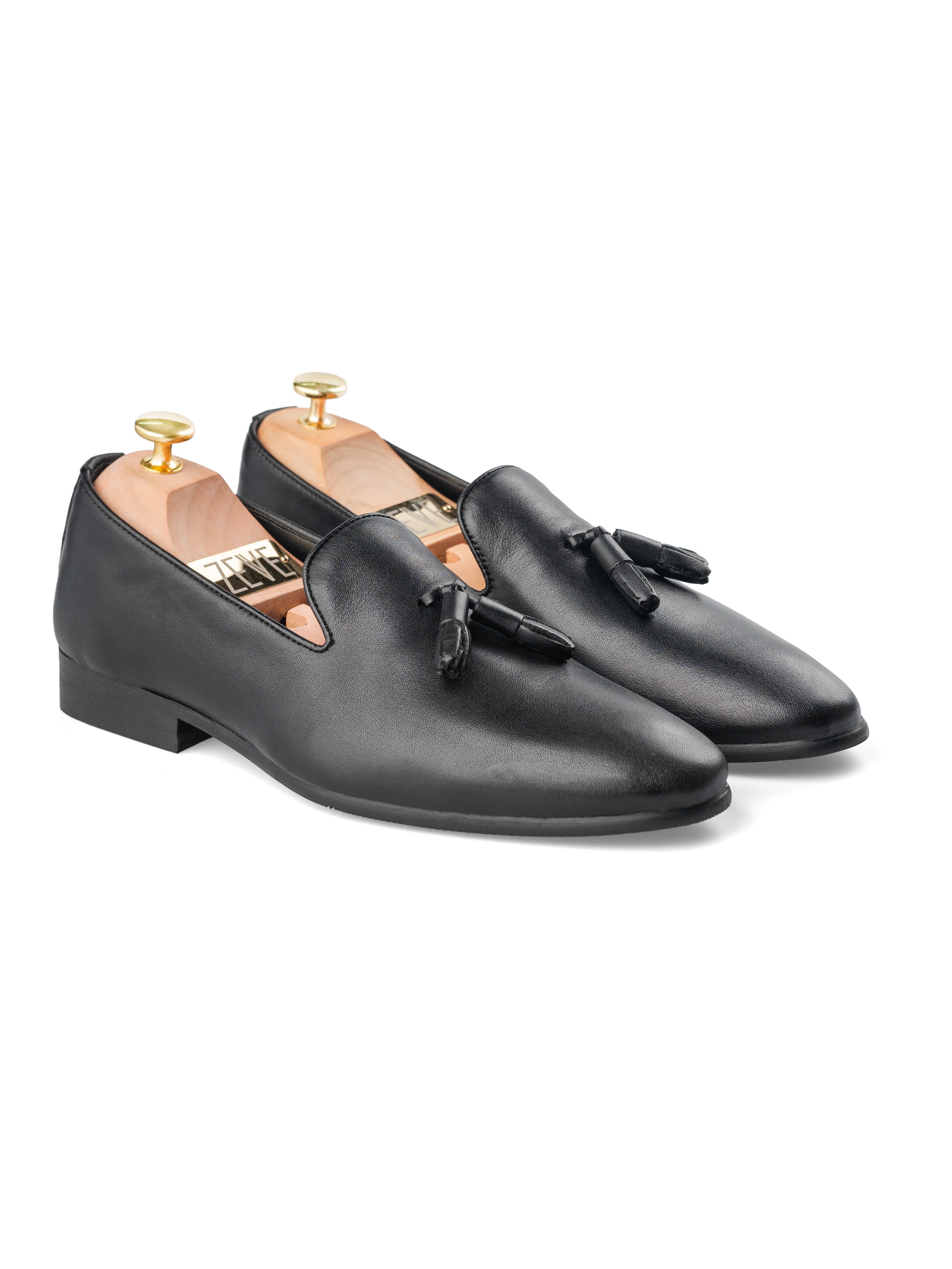 LoaferSlipperSolidBlack-Front - Zeve