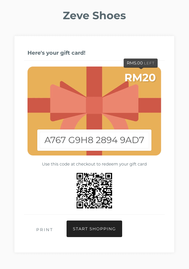 Zeve E-Gift Card