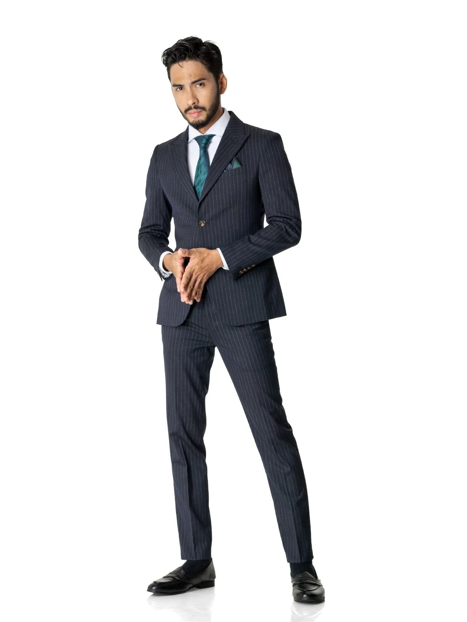 Single-Breasted-Suit-Blazer-Dark-Blue-Stripes_05 - Zeve
