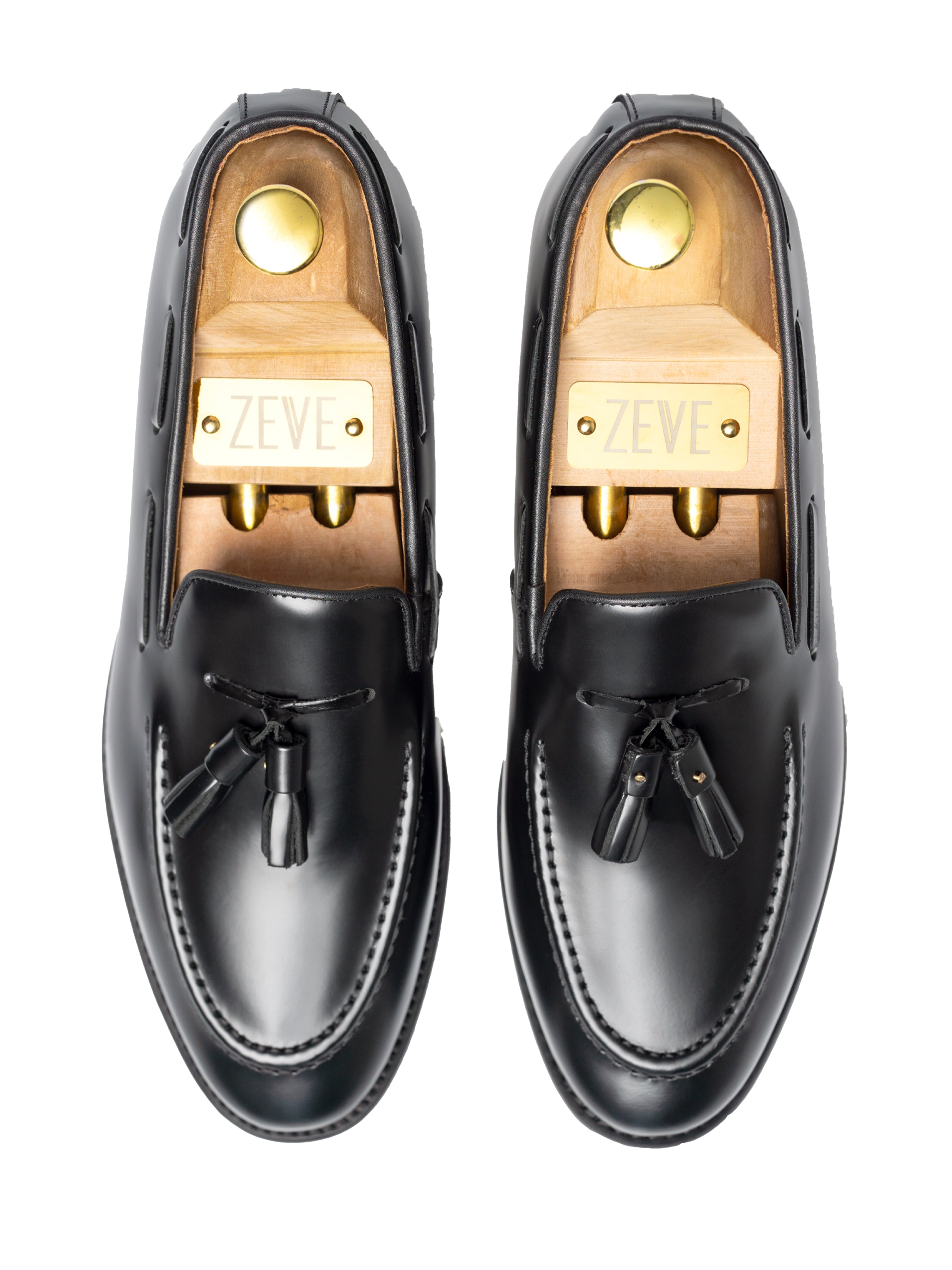 Tassel Loafer - Black Polished Leather - Zeve Shoes