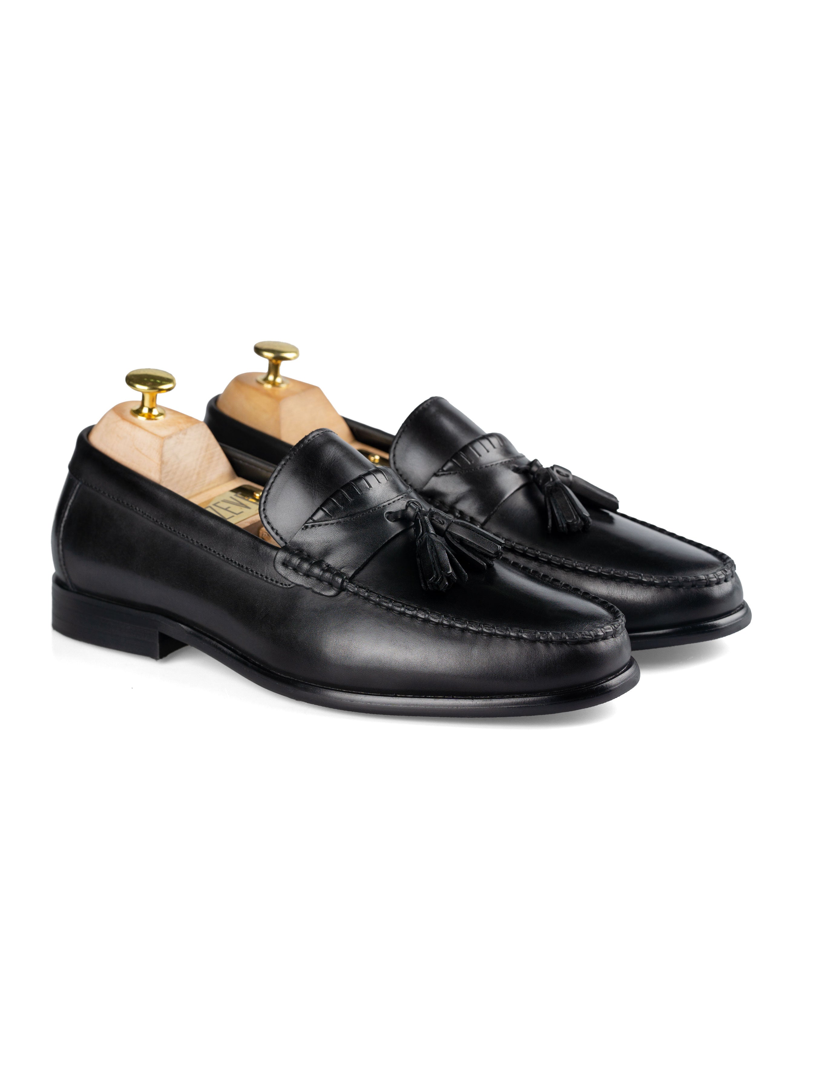 Tassel Moccasin Loafer - Solid Black - Zeve Shoes