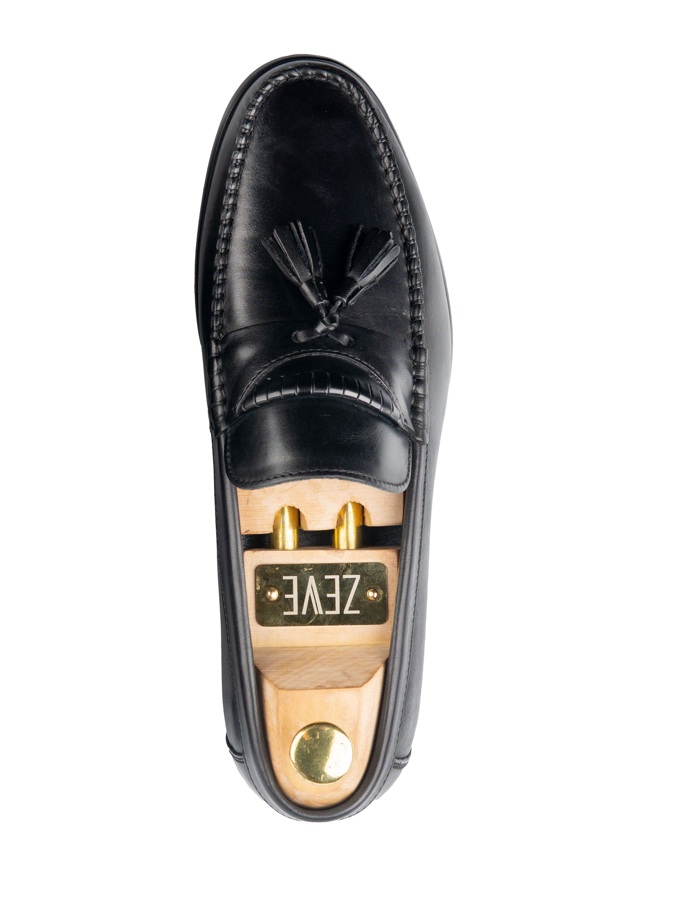 Tassel Moccasin Loafer - Solid Black - Zeve Shoes