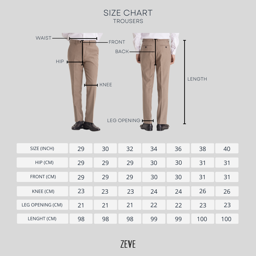 Trousers Belt Loop With Side Adjusters - Wheat (Straight Cut) - Zeve Shoes