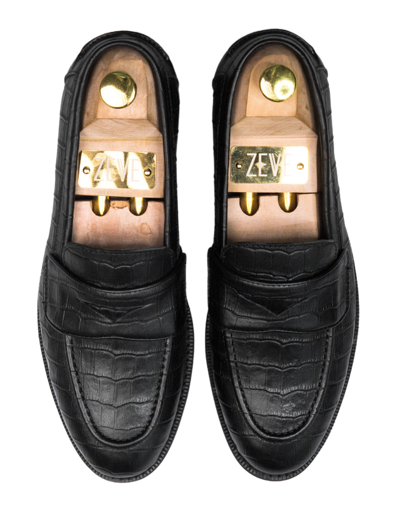 no2-WAYNE-PENNY-BLACK-CROCO-_CREPE-SOLE_-Zeve-kuala-lumpur-men-shoes - Zeve