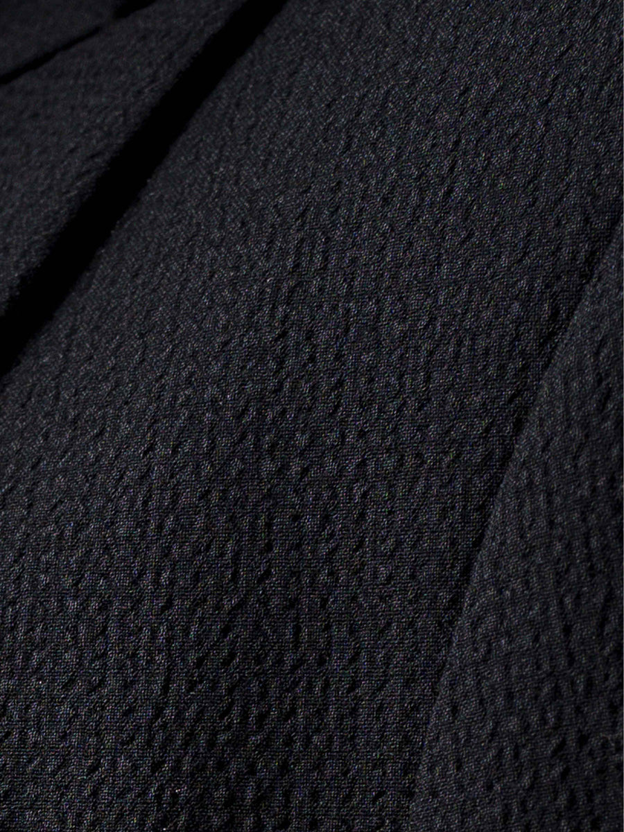 11DoubleBreastedSuitBlazerSeersuckerBlackPlain_PeakLapel - Zeve