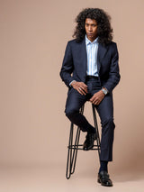 2SingleBreastedSuitBlazerDarkBluePlain_NotchLapel - Zeve