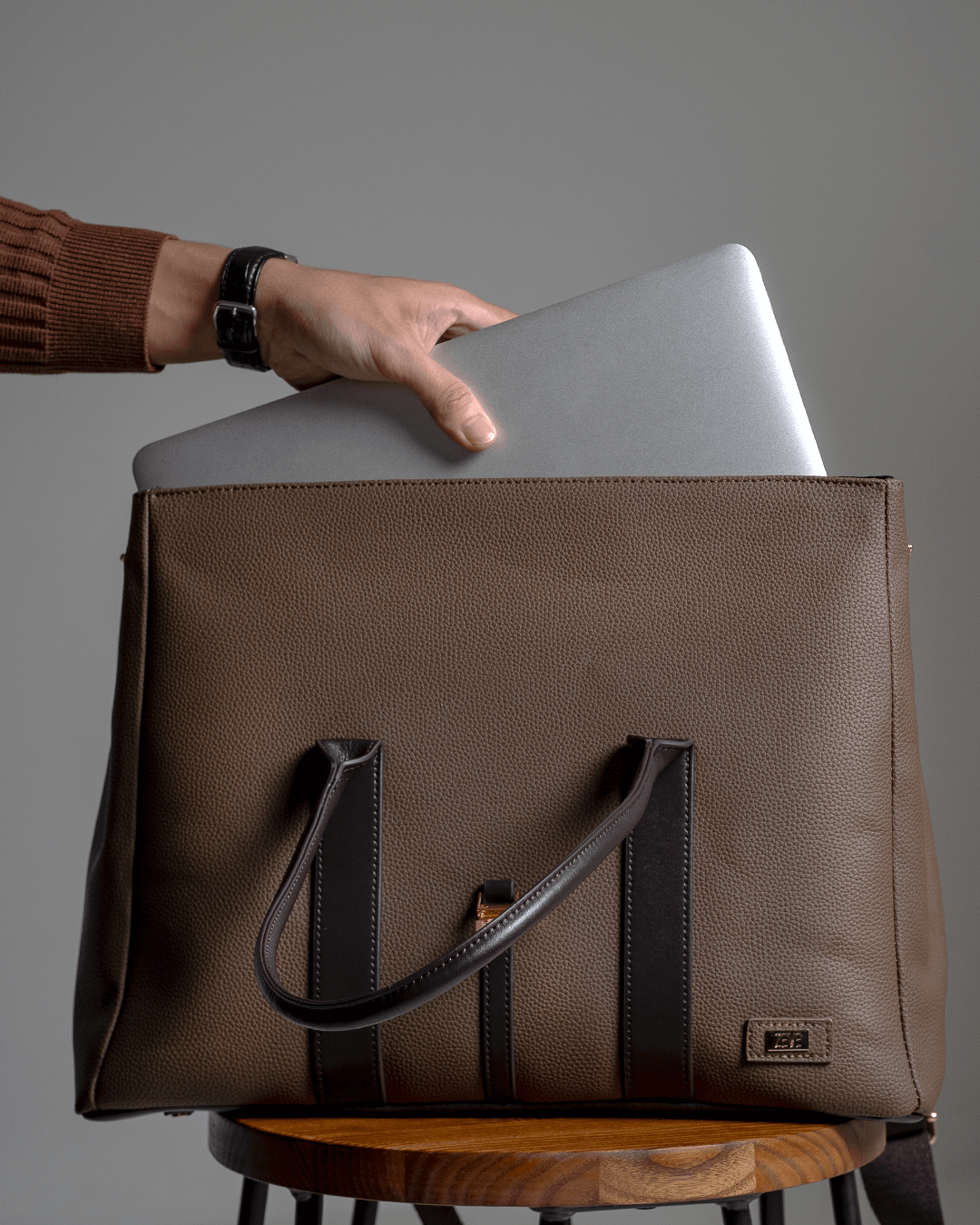 Bruno Briefcase - Brown Pebble