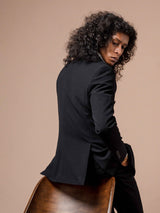 5DoubleBreastedSuitBlazerSeersuckerBlackPlain_PeakLapel - Zeve