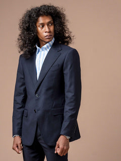 5SingleBreastedSuitBlazerDarkBluePlain_NotchLapel - Zeve