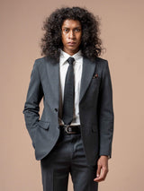 5SingleBreastedSuitBlazerDarkGreyPlain_NotchLapel - Zeve