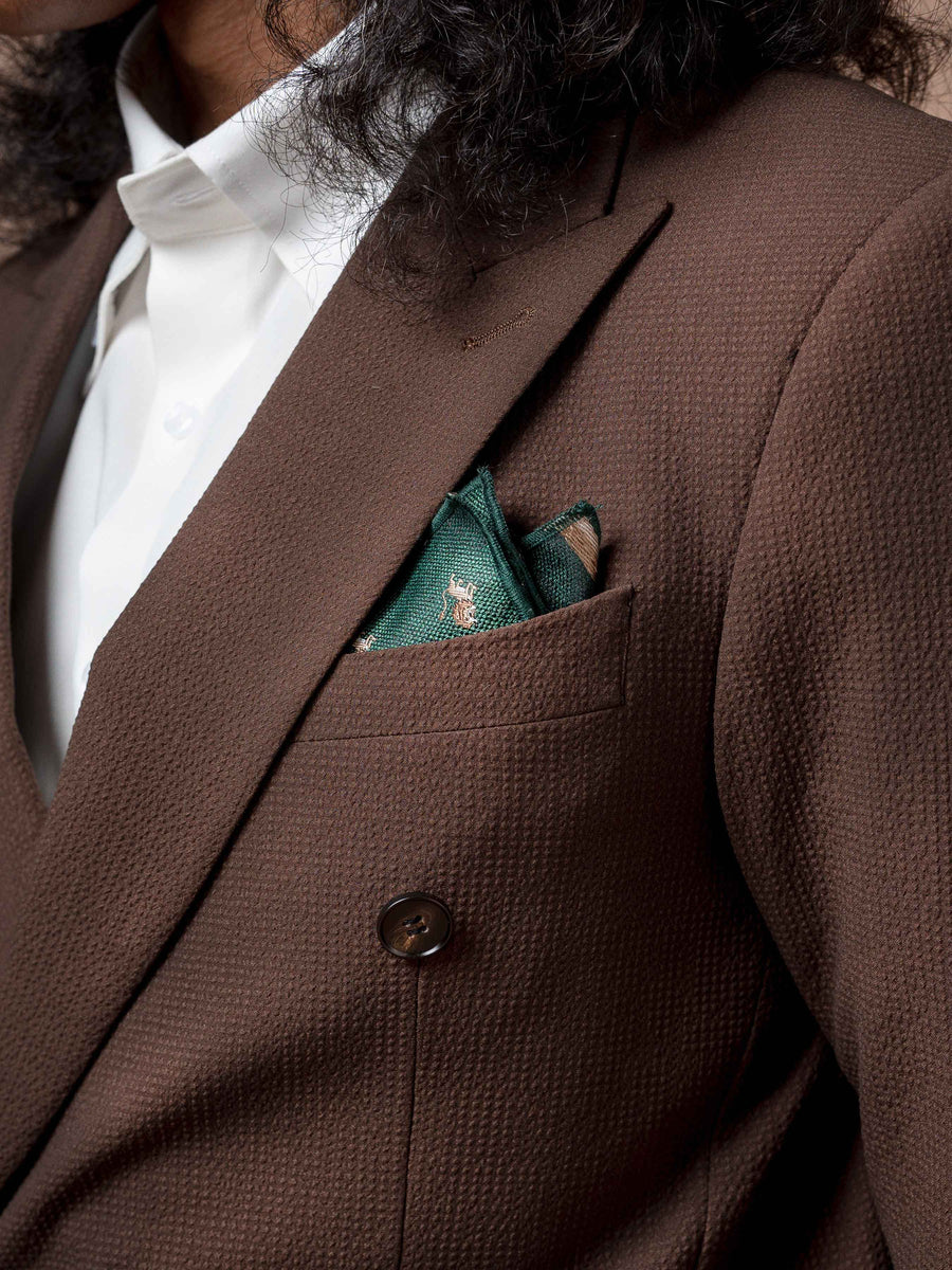 7DoubleBreastedSuitBlazerSeersuckerCoffeePlain_PeakLapel - Zeve