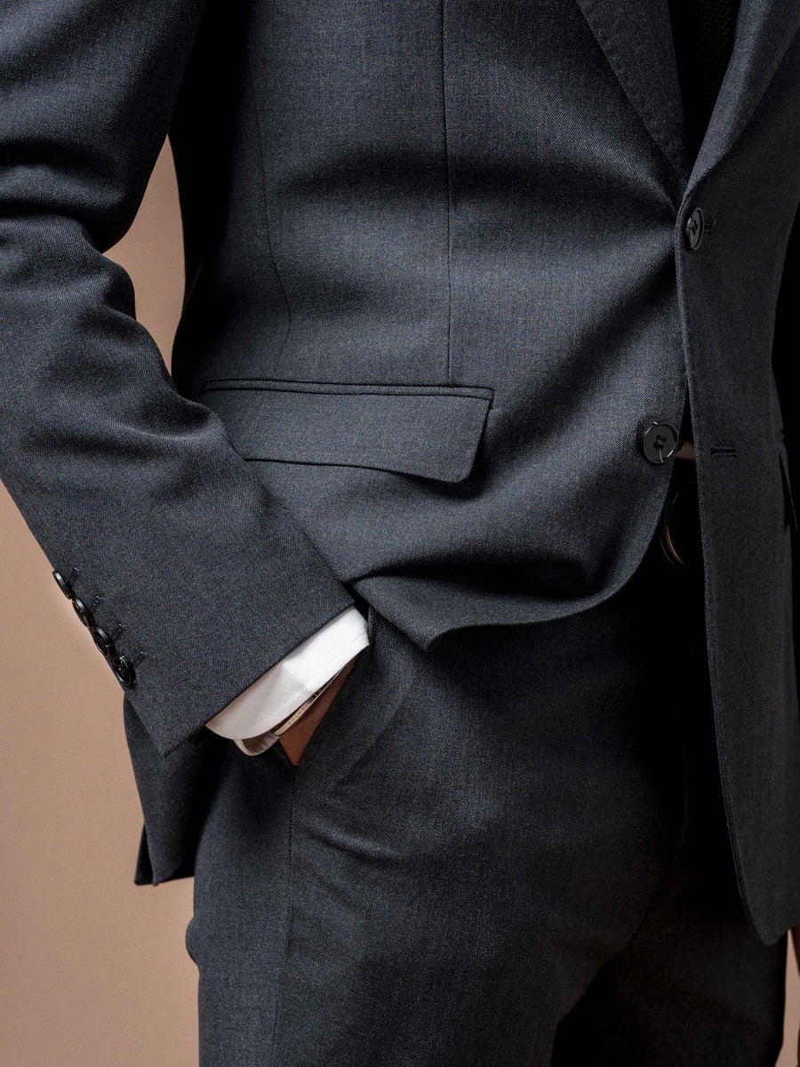 8SingleBreastedSuitBlazerDarkGreyPlain_NotchLapel - Zeve