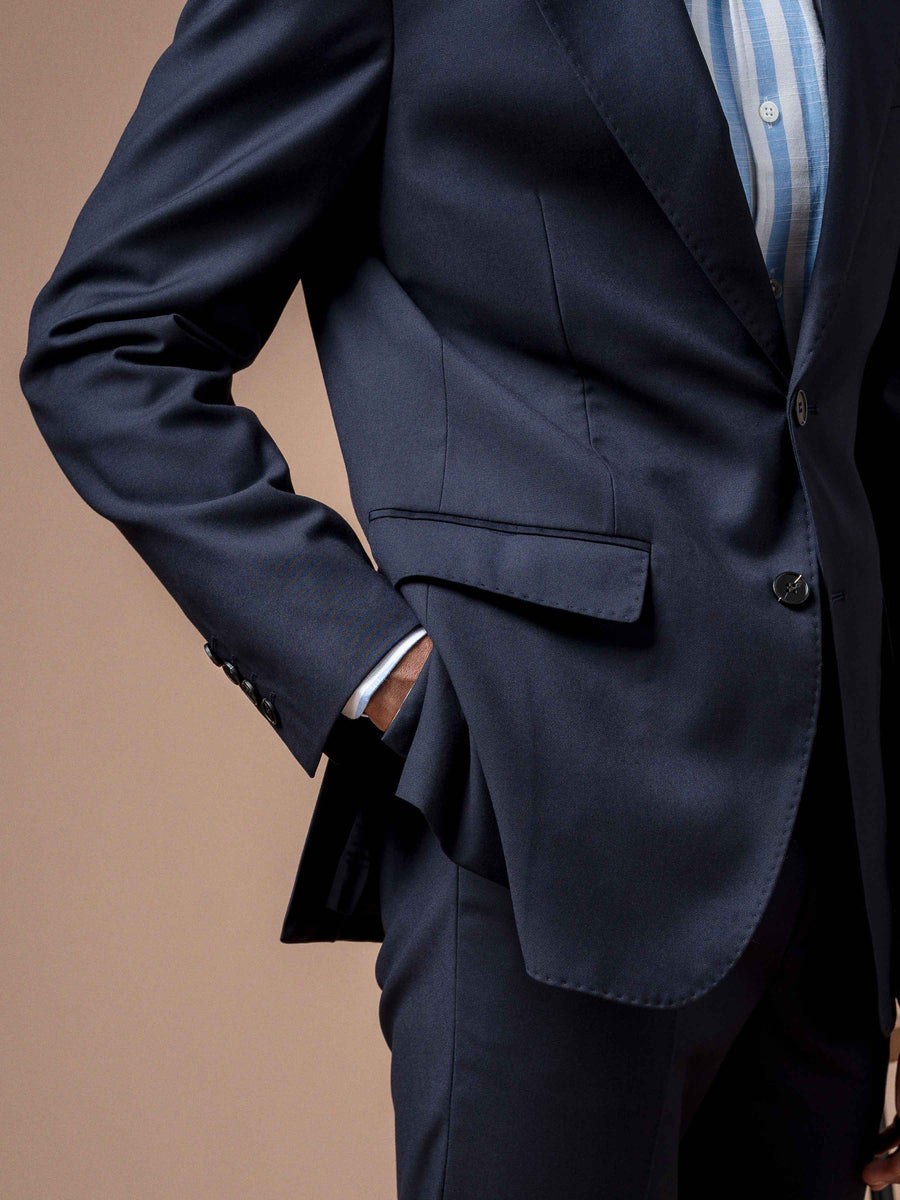 9SingleBreastedSuitBlazerDarkBluePlain_NotchLapel - Zeve