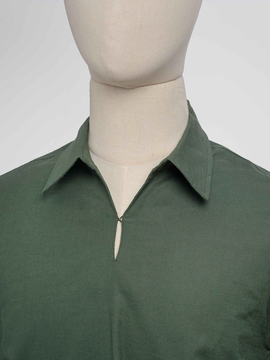 ArisLinenShirtGreen2 - Zeve