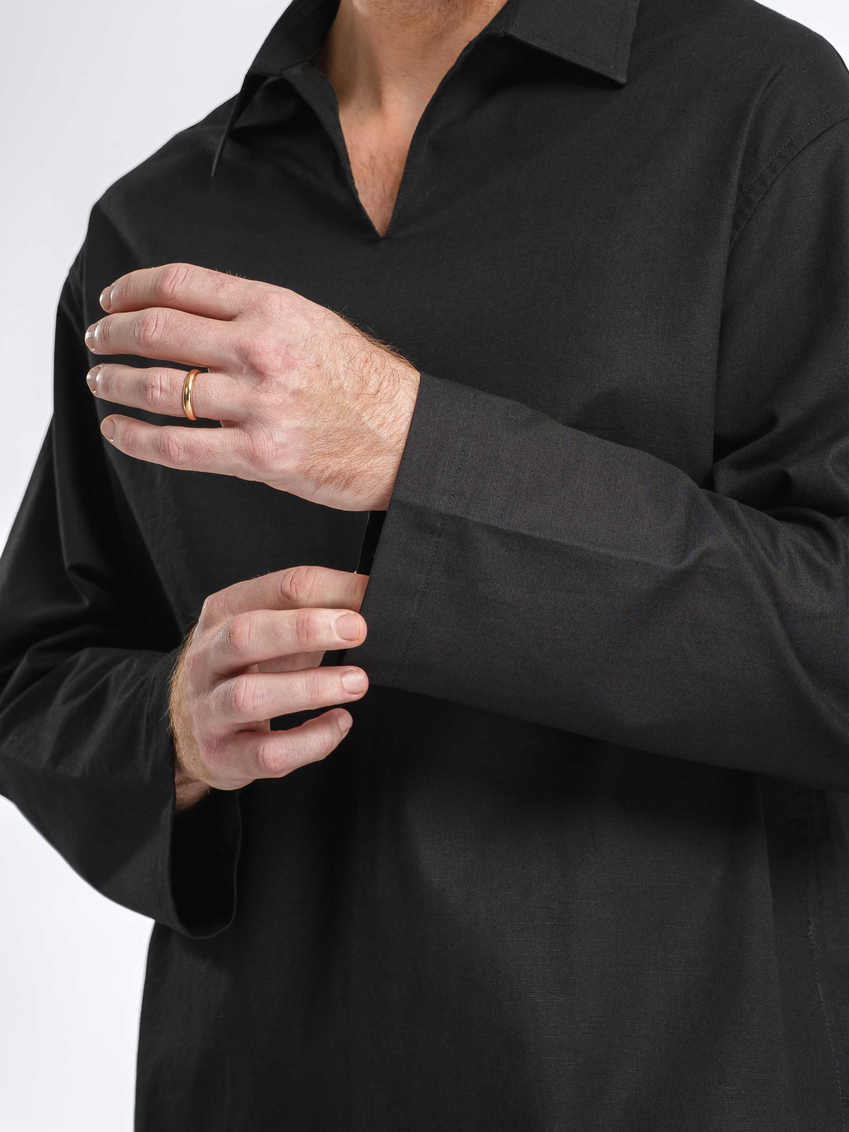 Aris Linen Shirt - Black